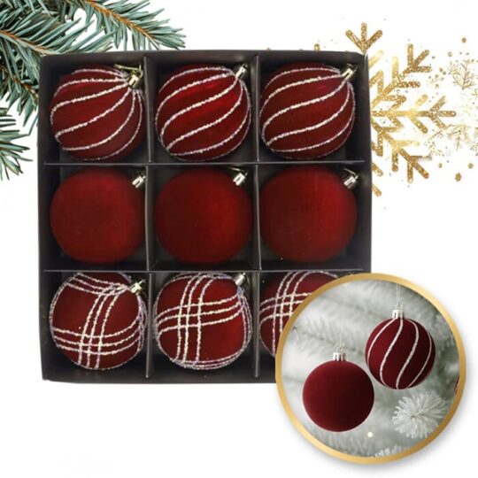 Borovi storži - Rdeči žamet 9 kosov