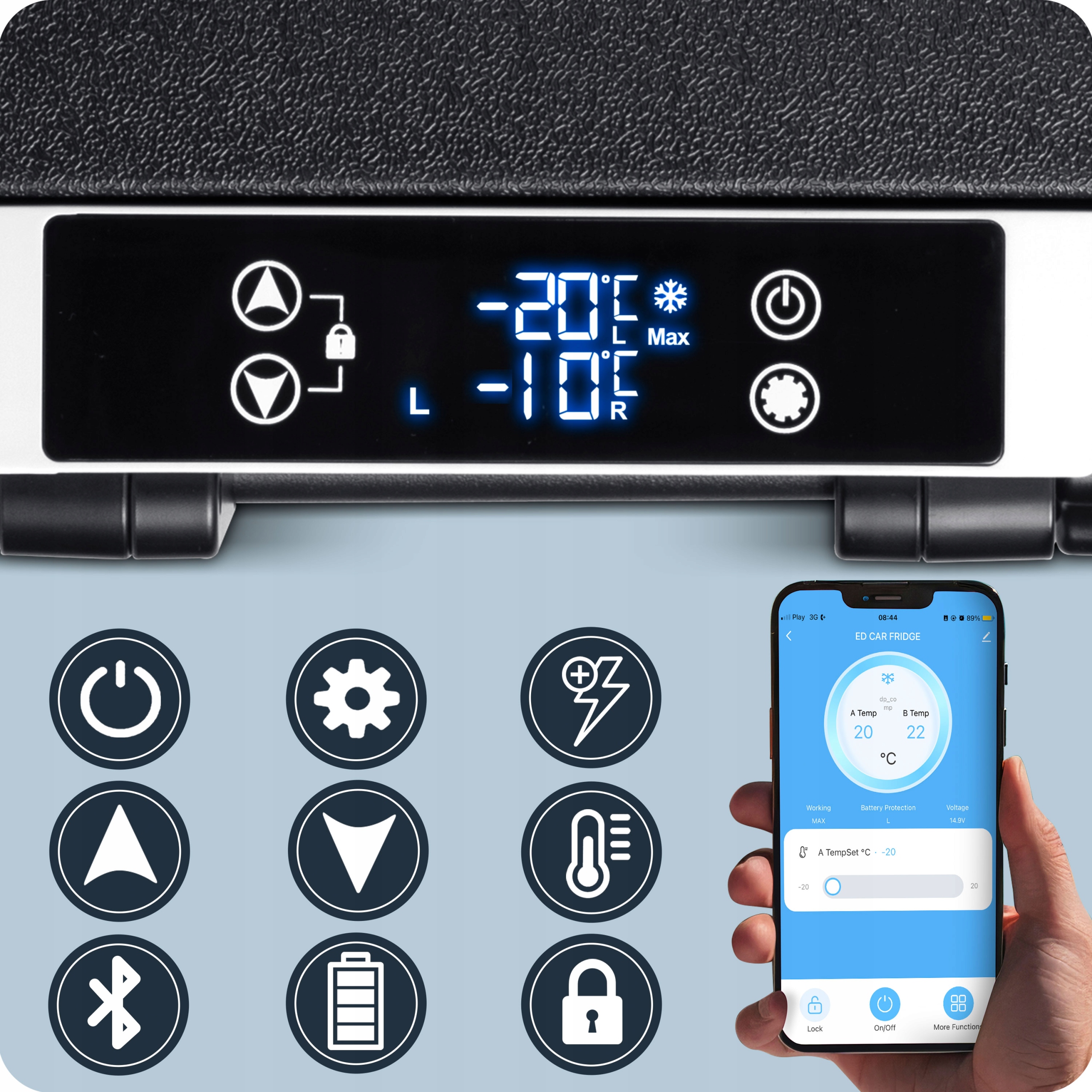 AVTO KOMPRESORSKI POTOVALNI HLADILNIK 40L ZAMRZOVALNIK 12V 100-240V Električni tip