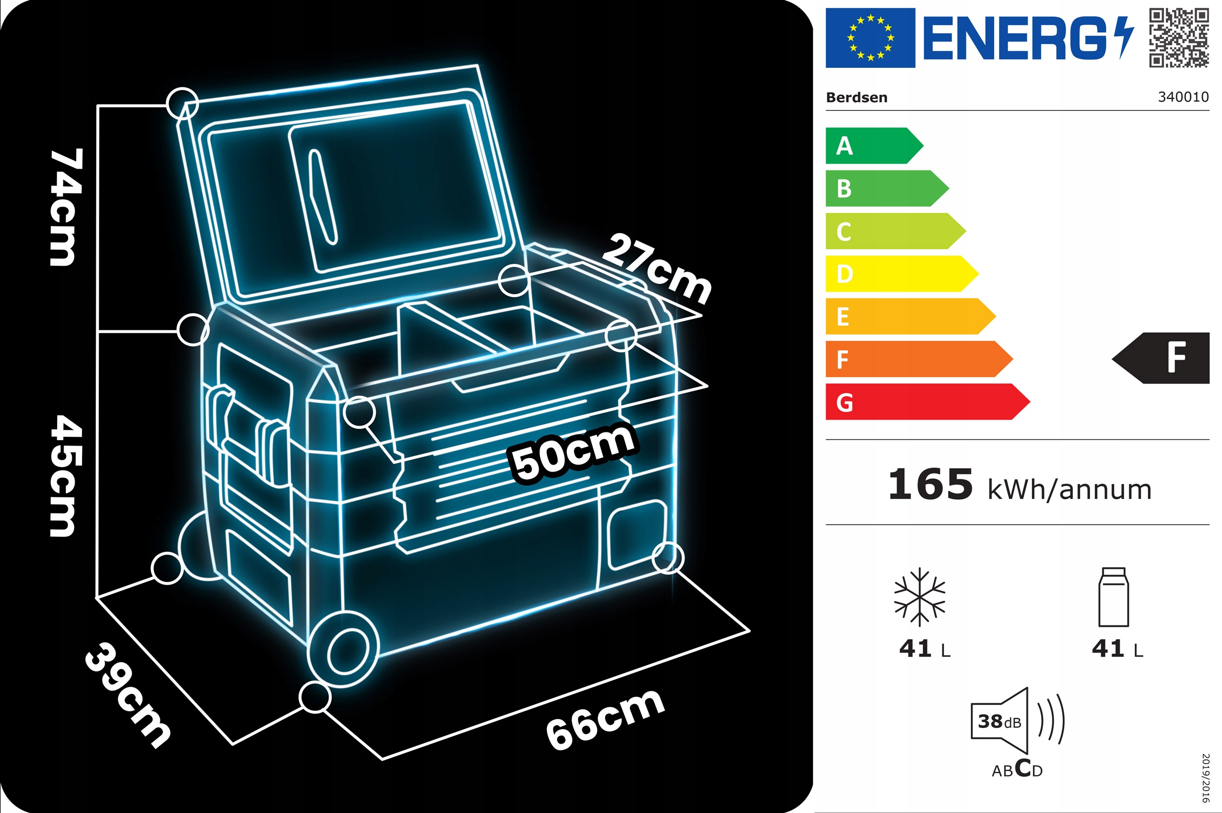 AVTO KOMPRESORSKI POTOVALNI HLADILNIK 40L ZAMRZOVALNIK 12V 100-240V Višina 45 cm