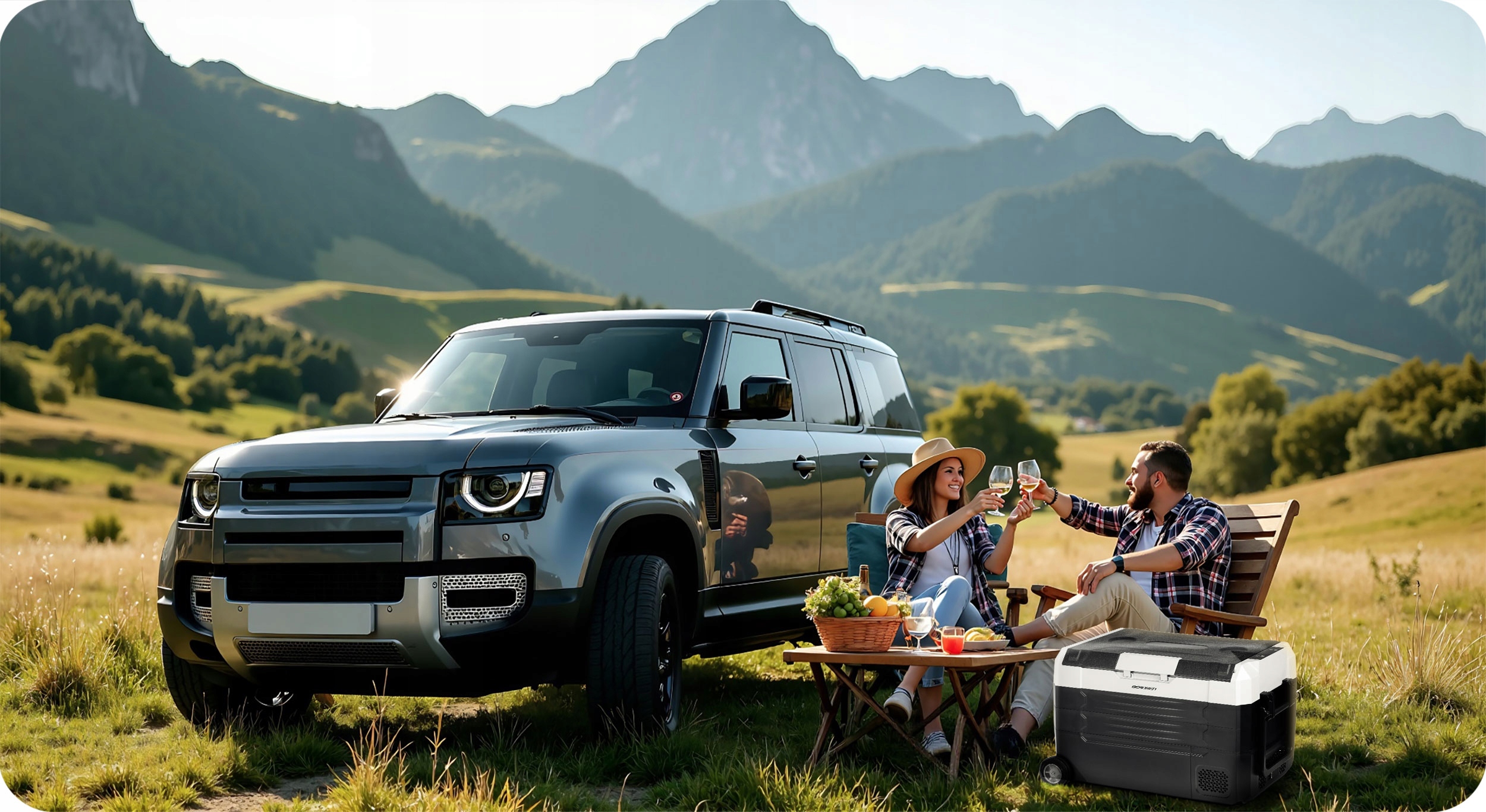 AVTO KOMPRESORSKI POTOVALNI HLADILNIK 40L ZAMRZOVALNIK 12V 100–240V Baterije so priložene