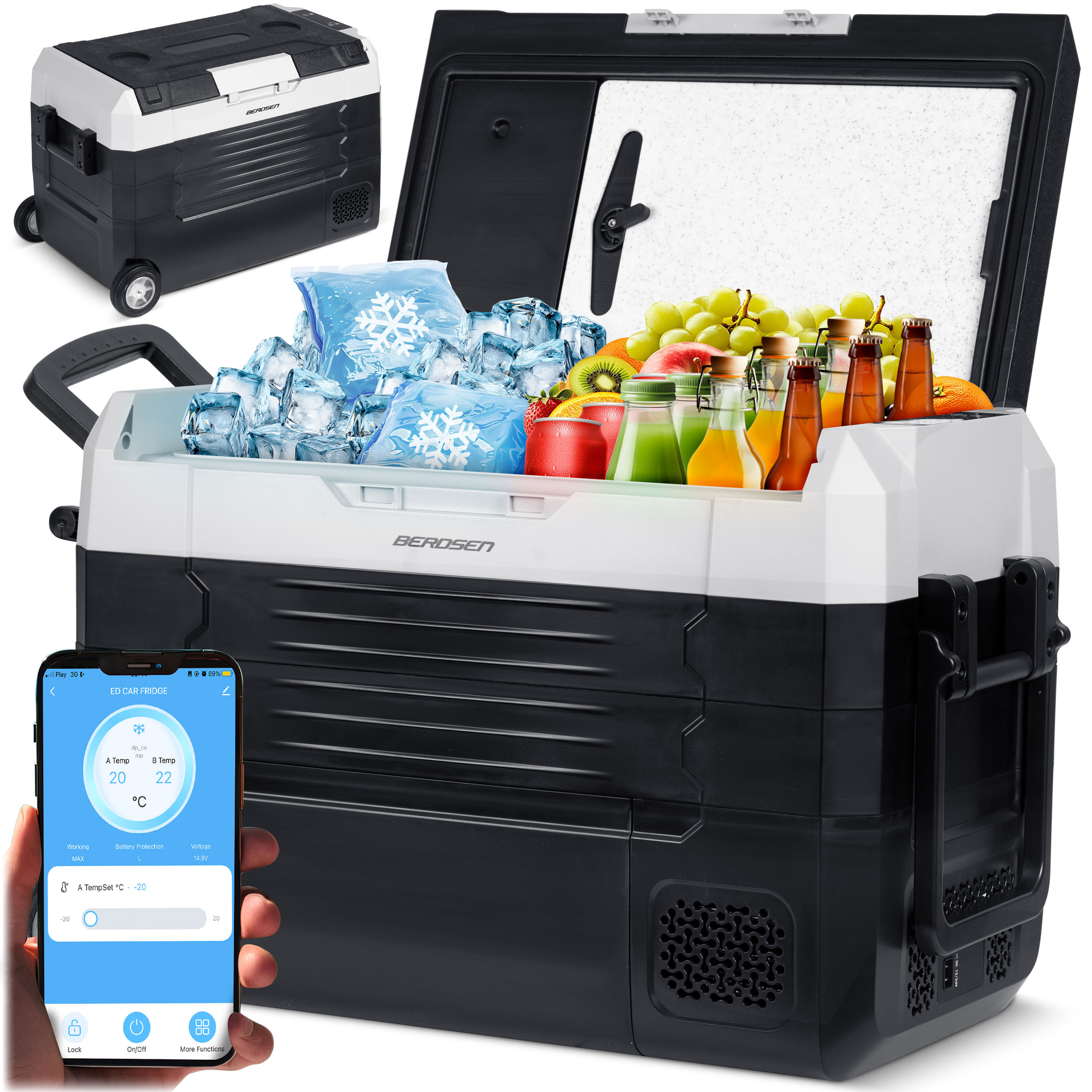 AVTO KOMPRESORSKI POTOVALNI HLADILNIK 40L ZAMRZOVALNIK 12V 100-240V