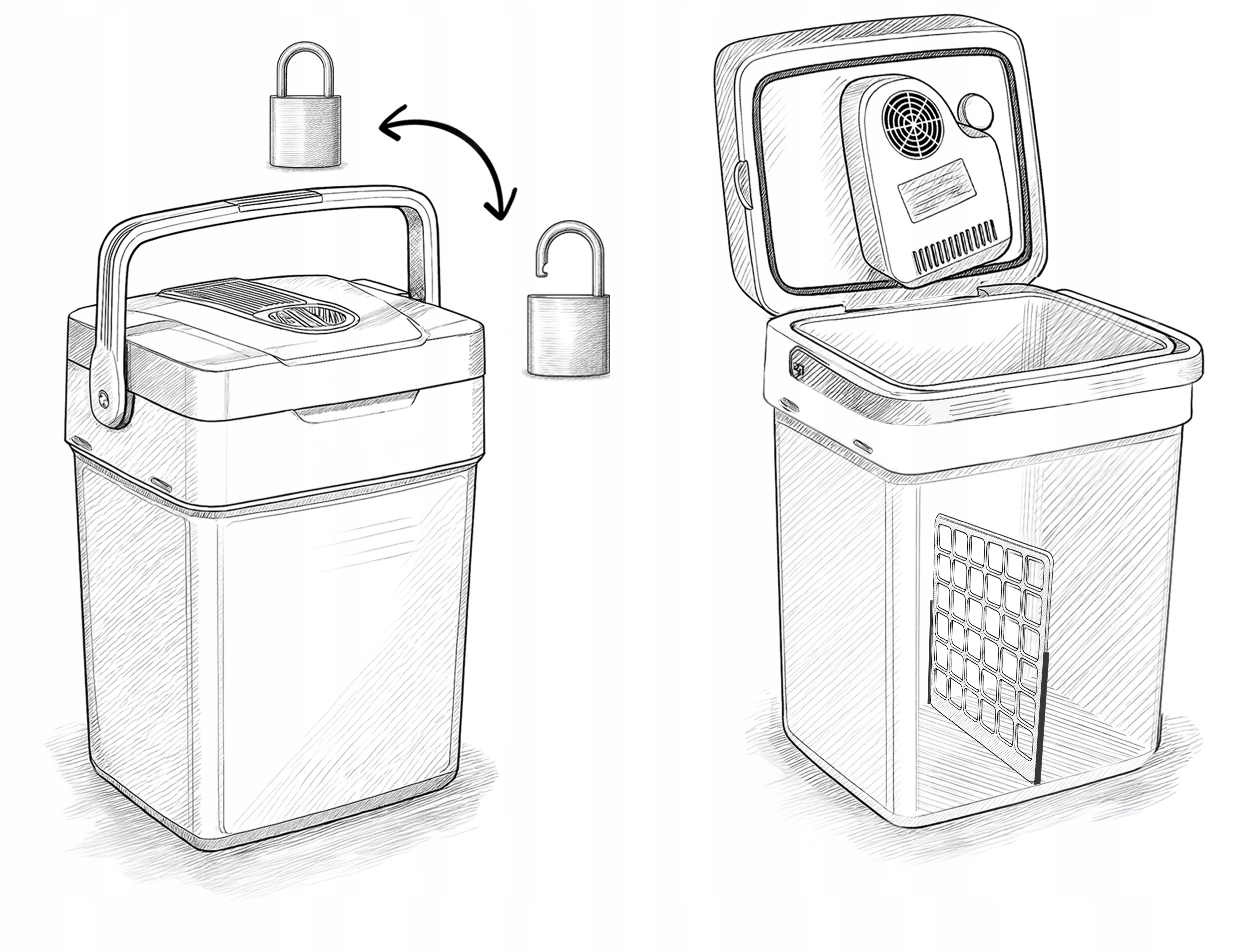 AVTO HLADILNA TORNJA KUTIJA ZA POTOVANJE 12V/230V USB FUNKCIJA OGREVANJA 26L Dodatne funkcije: možnost postavitve navpično, način ECO, ročaj ventilatorja