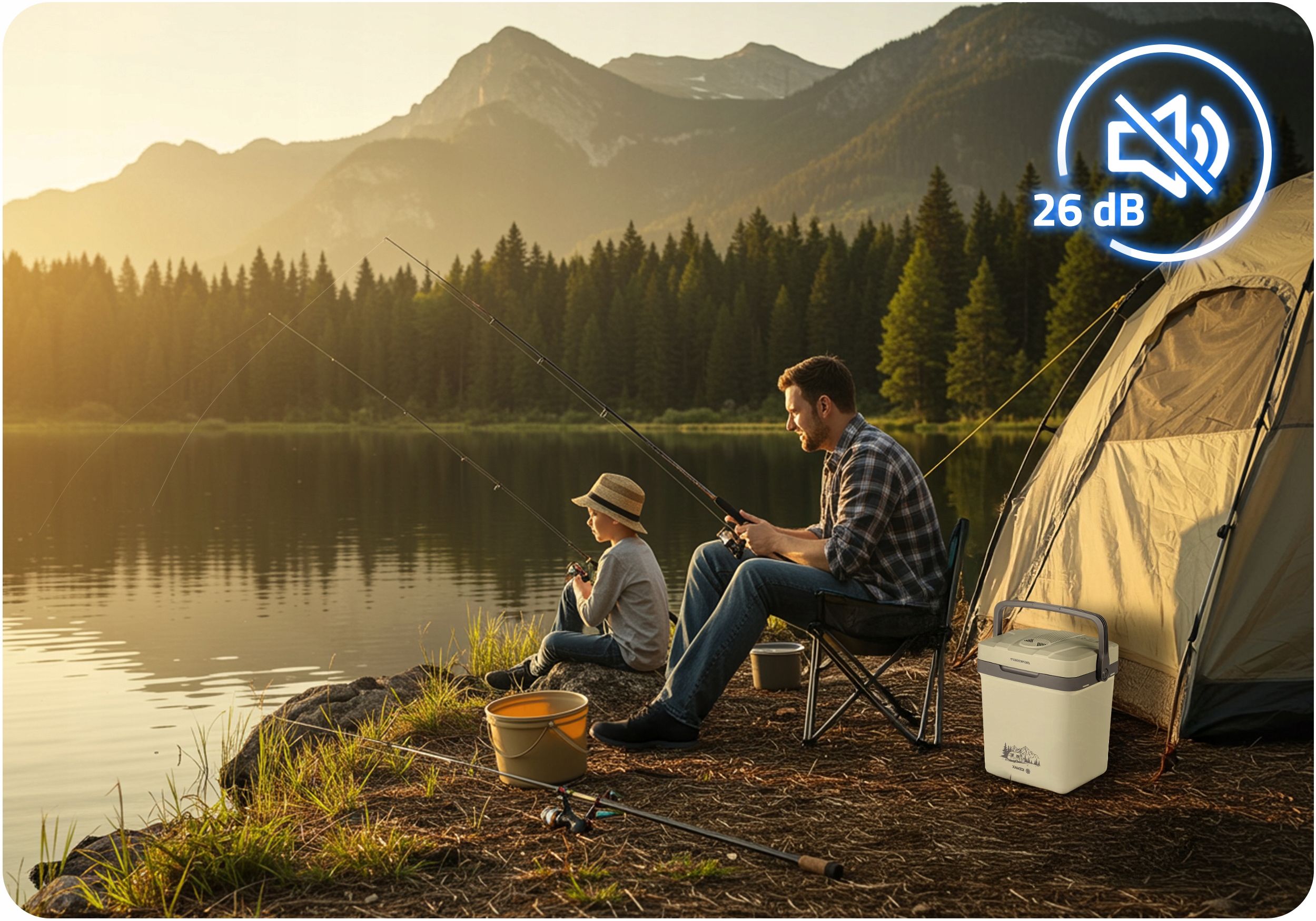 AVTO HLADILNA TORNJA KUTIJA ZA POTOVANJE 12V/230V USB FUNKCIJA OGREVANJA 26L Energijski razred učinkovitosti E