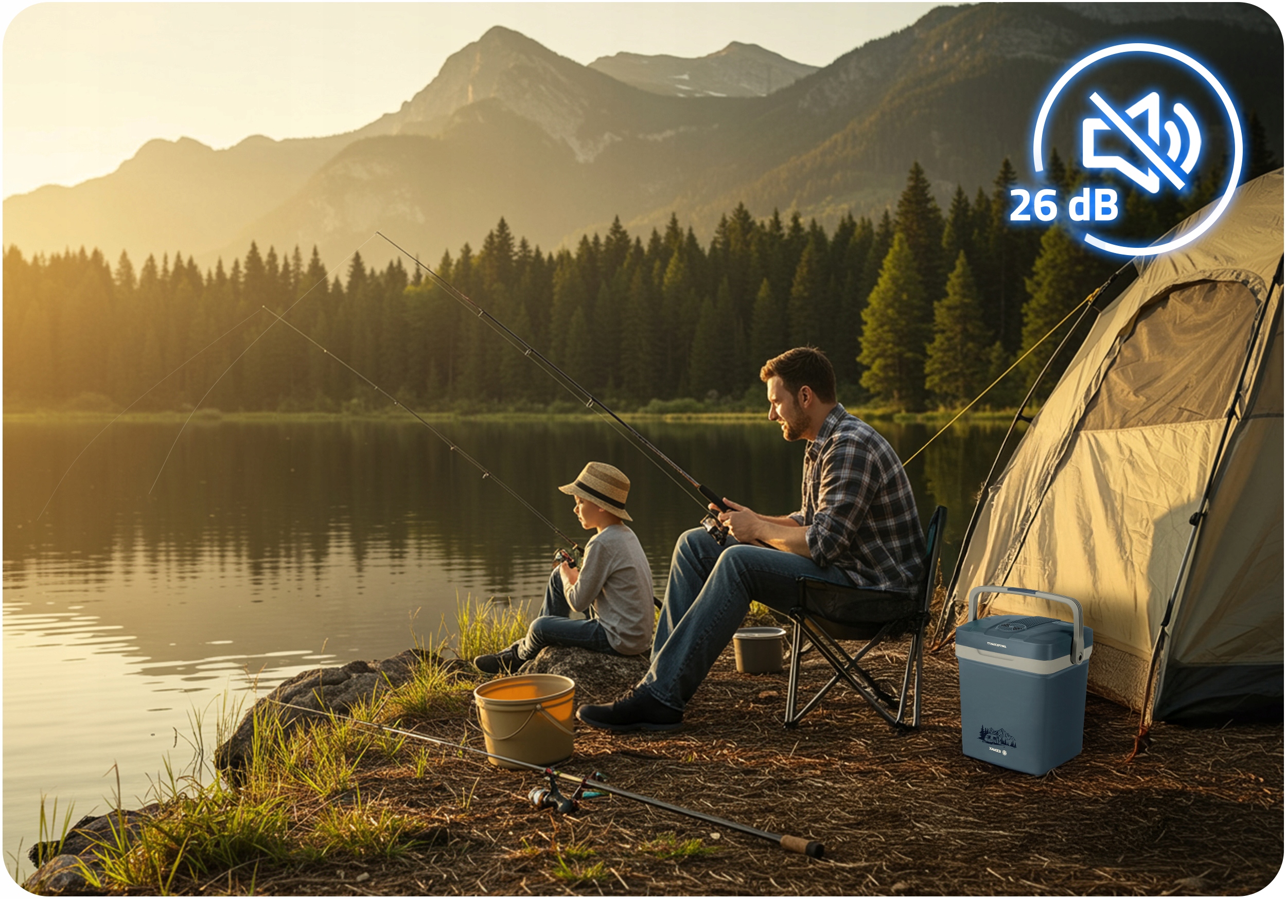 AVTO HLADILNA TORNJA KUTIJA ZA POTOVANJE 12V/230V USB FUNKCIJA OGREVANJA 26L Energijski razred učinkovitosti E