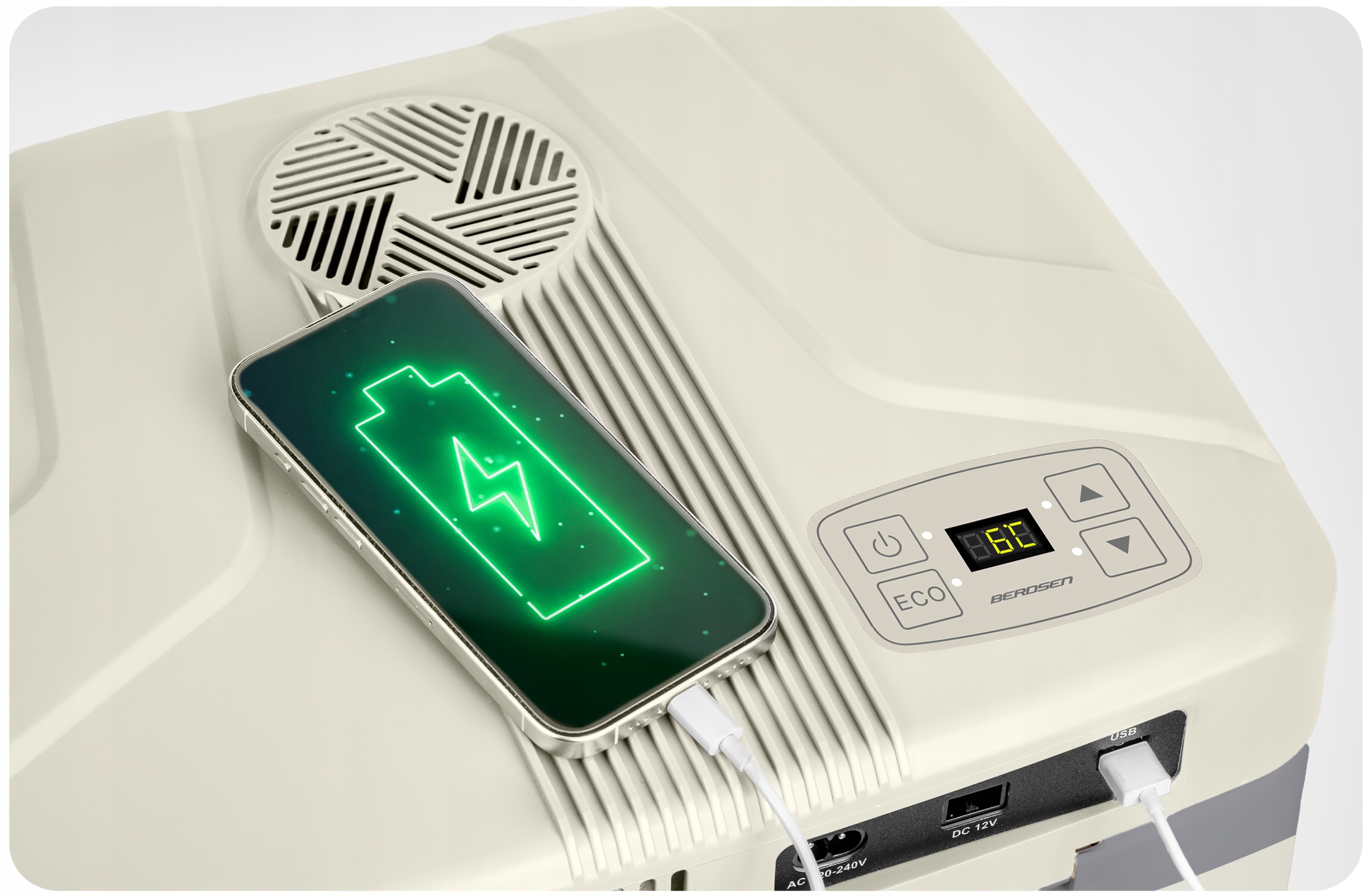 AVTO HLADILNA TORNJA KUTIJA ZA POTOVANJE 12V/230V USB FUNKCIJA OGREVANJA 26L Berdsen