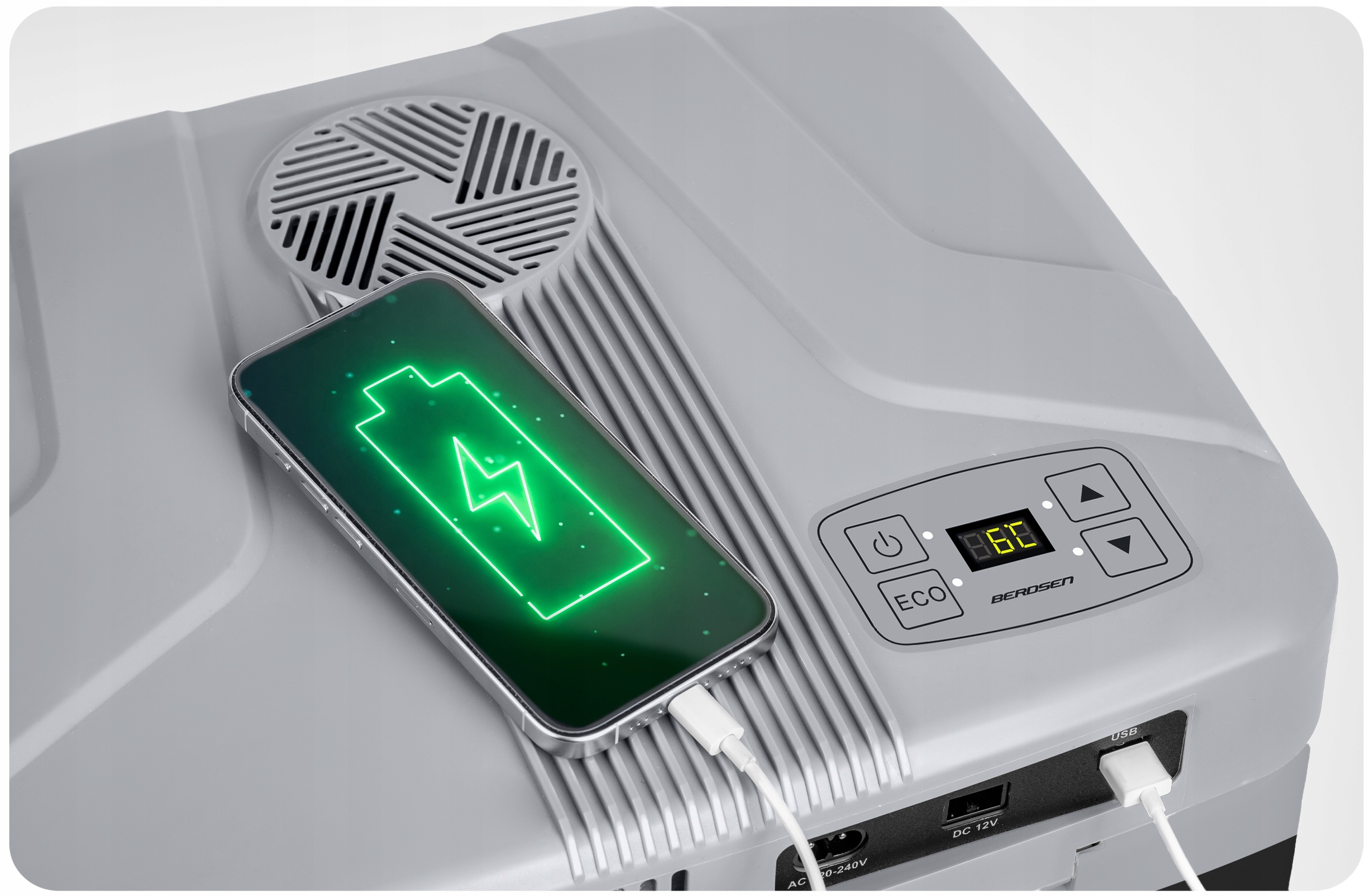 AVTO HLADILNA TORNJA KUTIJA ZA POTOVANJE 12V/230V USB FUNKCIJA OGREVANJA 26L Berdsen