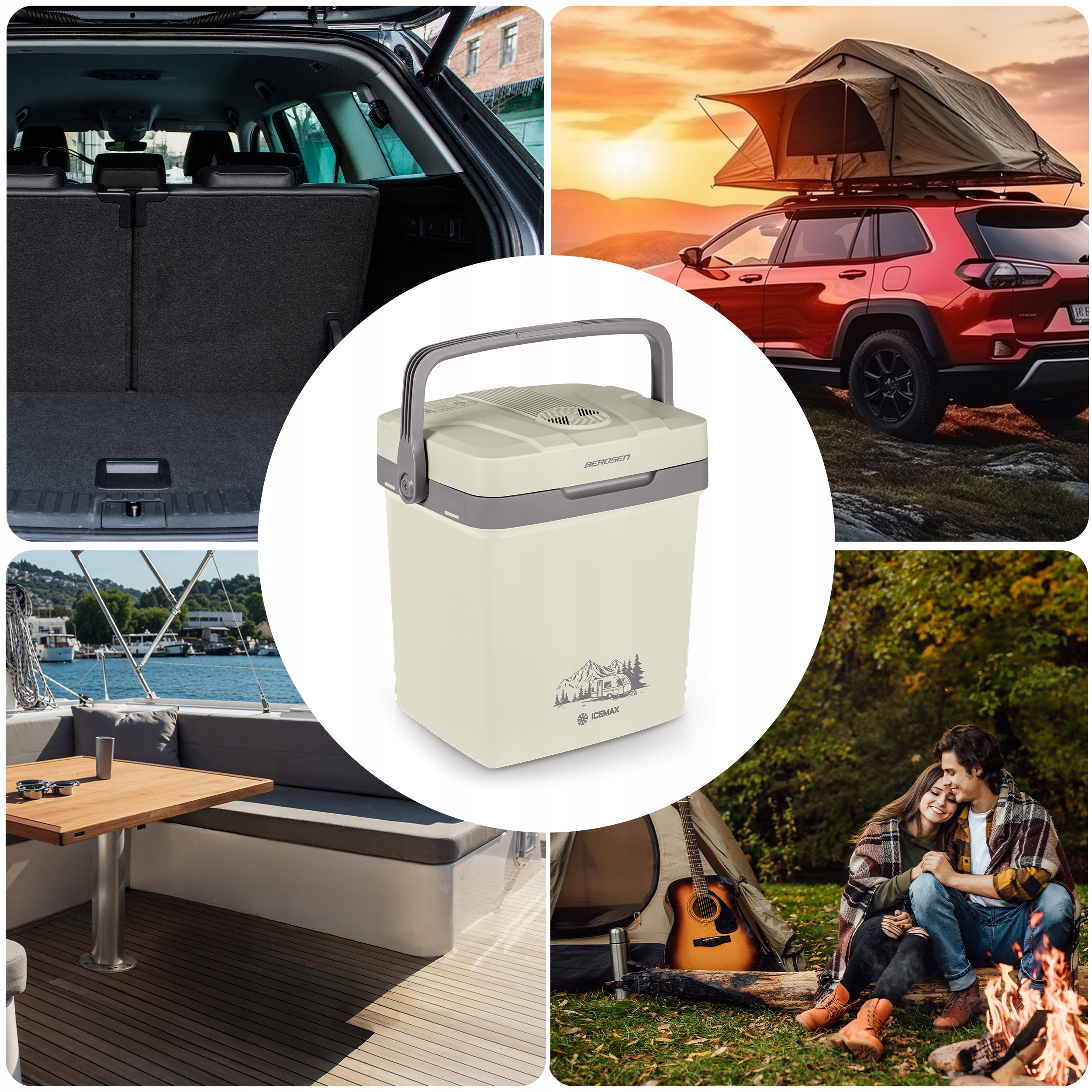 AVTO HLADILNA TORNJA KUTIJA ZA POTOVANJE 12V/230V USB FUNKCIJA OGREVANJA 26L Električna