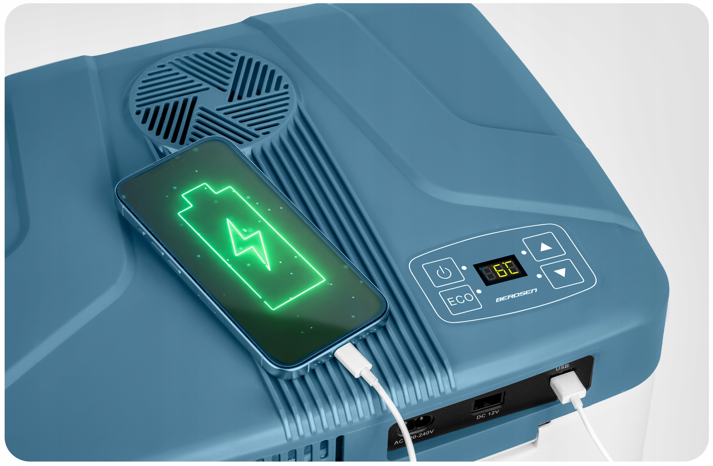 AVTO HLADILNA TORNJA KUTIJA ZA POTOVANJE 12V/230V USB FUNKCIJA OGREVANJA 26L Električna