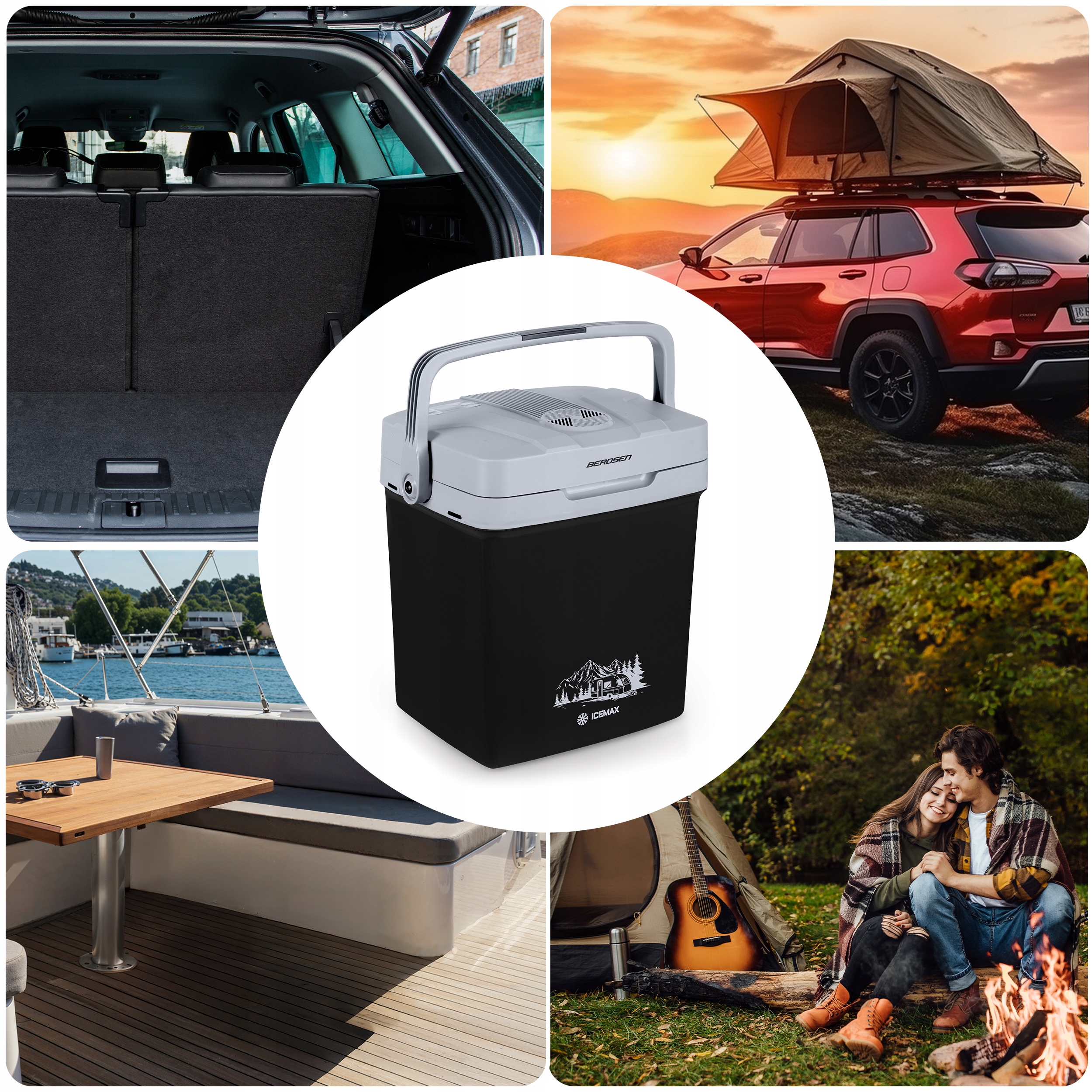 AVTO HLADILNA TORNJA KUTIJA ZA POTOVANJE 12V/230V USB FUNKCIJA OGREVANJA 26L Električna