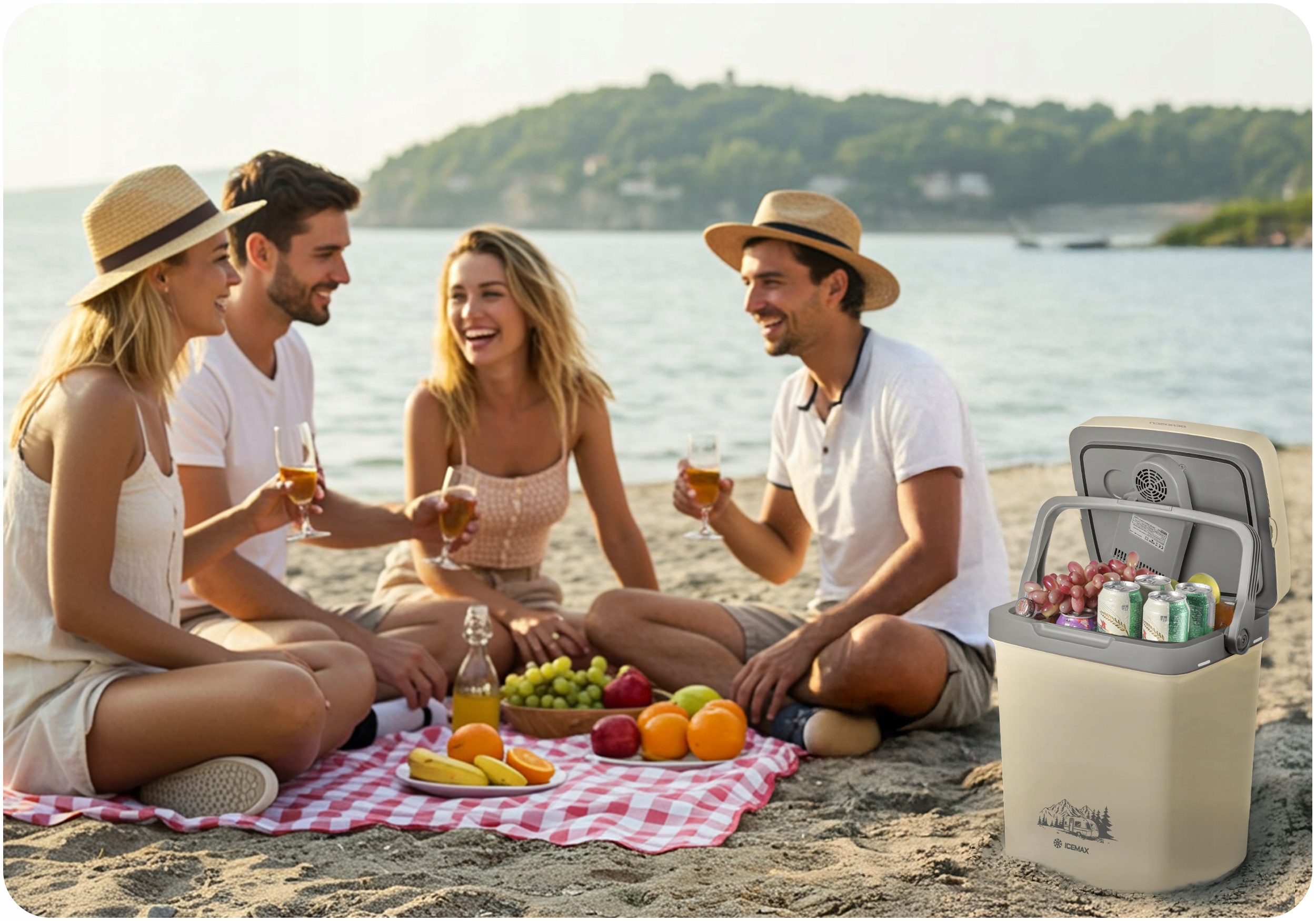 AVTO HLADILNA TORNJA KUTIJA ZA POTOVANJE 12V/230V USB FUNKCIJA OGREVANJA 26L Originalna embalaža