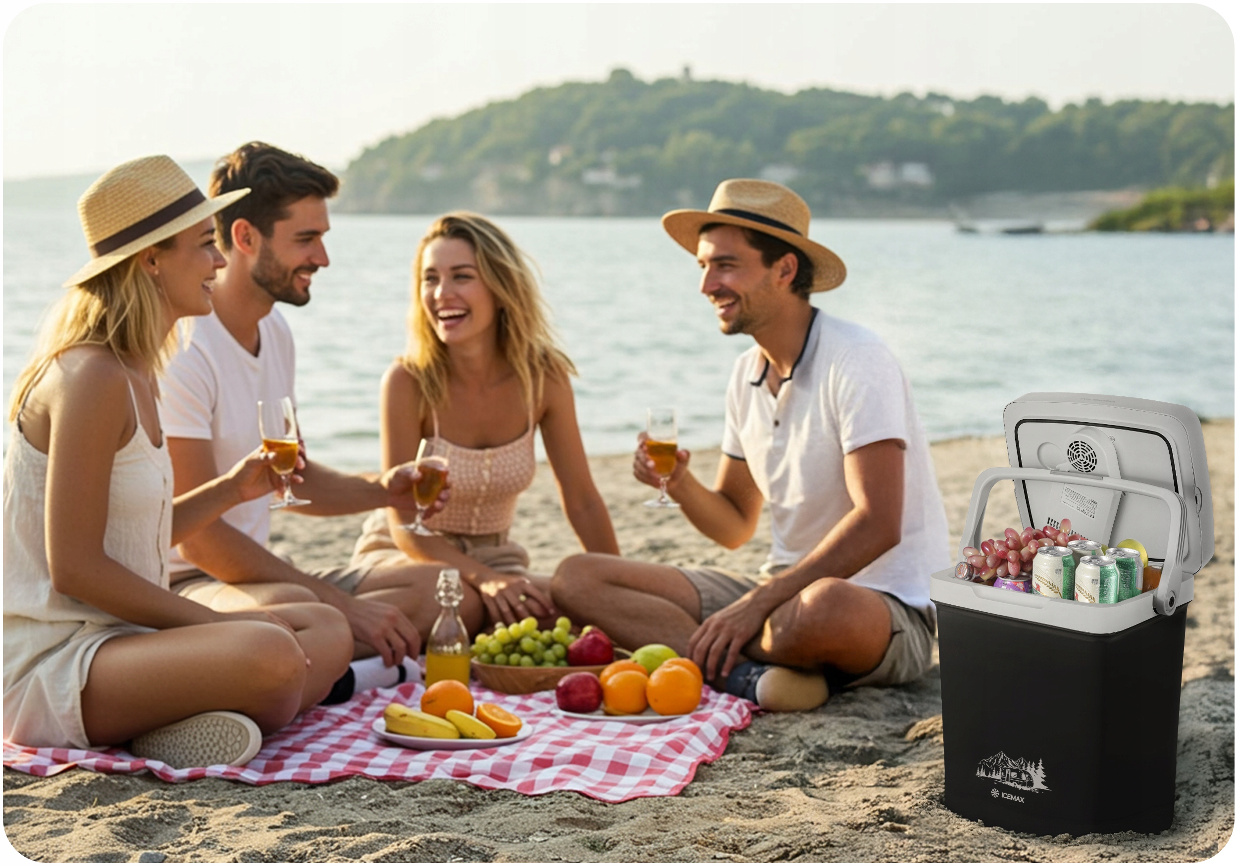 AVTO HLADILNA TORNJA KUTIJA ZA POTOVANJE 12V/230V USB FUNKCIJA OGREVANJA 26L Originalna embalaža