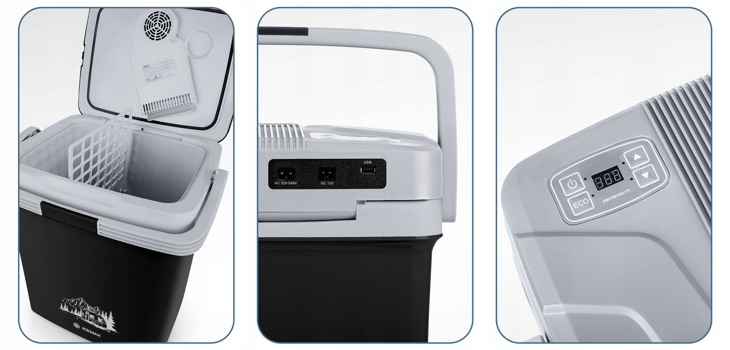 AVTO HLADILNIK ZA POTOVANJE 12V/230V FUNKCIJA GRETJA Z USB-jem 26L Napajanje iz avtomobilske vtičnice za cigaretni vžigalnik (12 V)