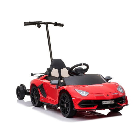 Lamborghini Aventador z rdečim stojalom - avtomobil na baterije