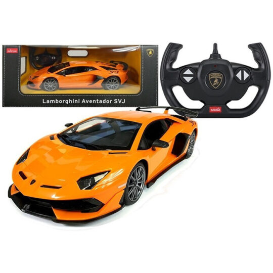 Lamborghini Aventador - avtomobil na daljinsko upravljanje na baterije 1:14 oranžne barve Rastar