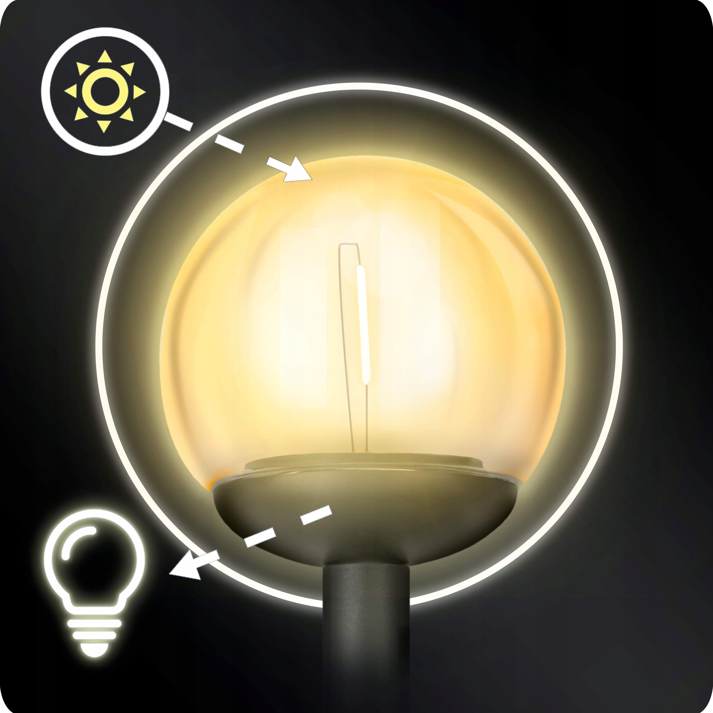 Solarna svetilka prozorna krogla 4 kosi Ilumen LS-103 dolžina konice 12 cm