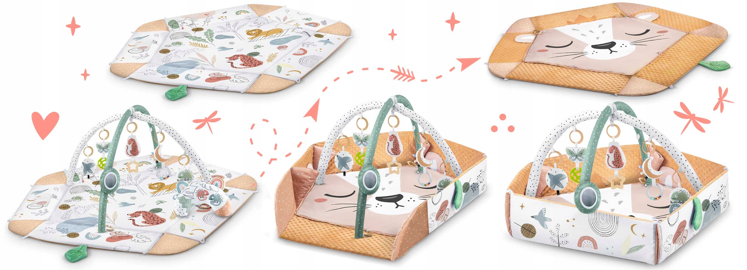 IZOBRAŽEVALNA PODLOGA INTERAKTIVNA DVOSTRANSKA ZLOŽLJIVA XXL 5v1 NUKIDO LEV Zvočni učinki