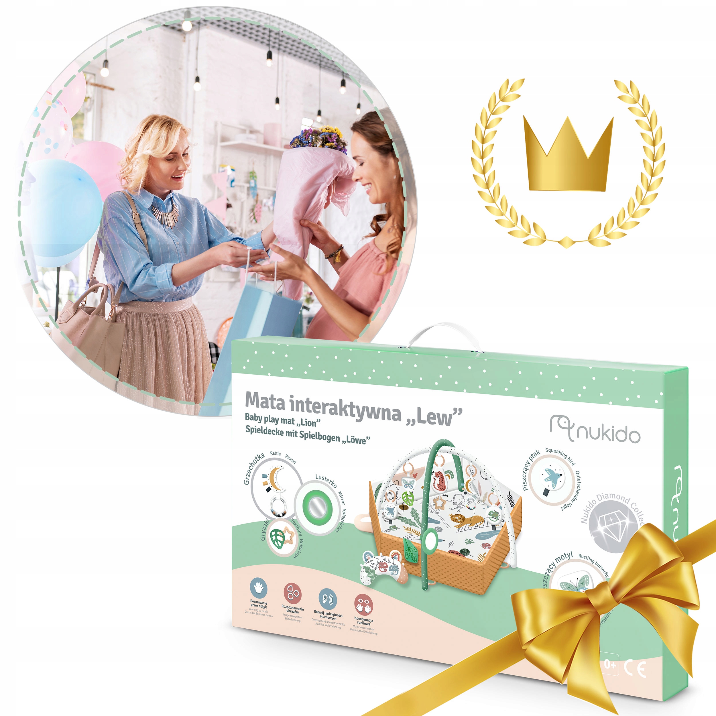 IZOBRAŽEVALNA PLOŠČICA INTERAKTIVNA DVOSTRANSKO ZLOŽLJIVA XXL 5v1 NUKIDO LEV globina izdelka 96 cm