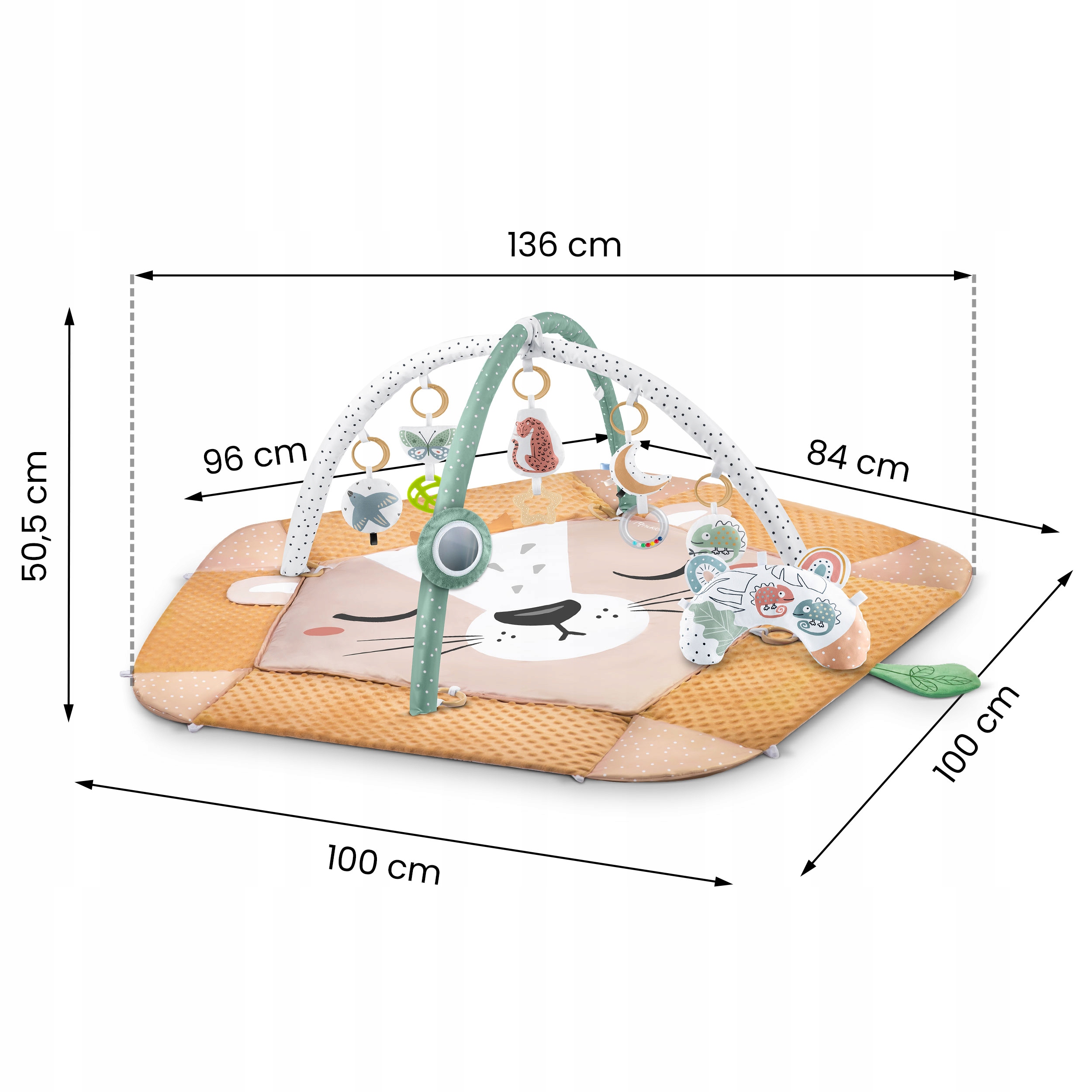 IZOBRAŽEVALNA PODLOGA INTERAKTIVNA DVOSTRANSKO ZLOŽLJIVA XXL 5v1 NUKIDO LEV Prevladujoči odtenki rjave in bež barve