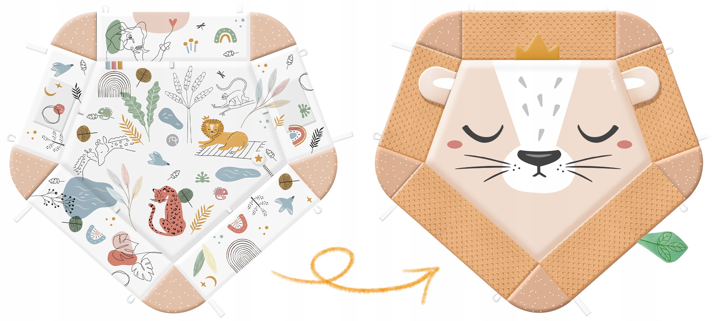 IZOBRAŽEVALNA MATERIALNA OBOJSTRANSKA ZLOŽLJIVA XXL 5v1 NUKIDO LEV Material guma pena plastika tkanina