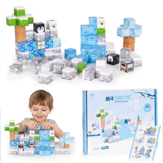 Magnetne kocke - zimski komplet Mycraft, 97 kosov