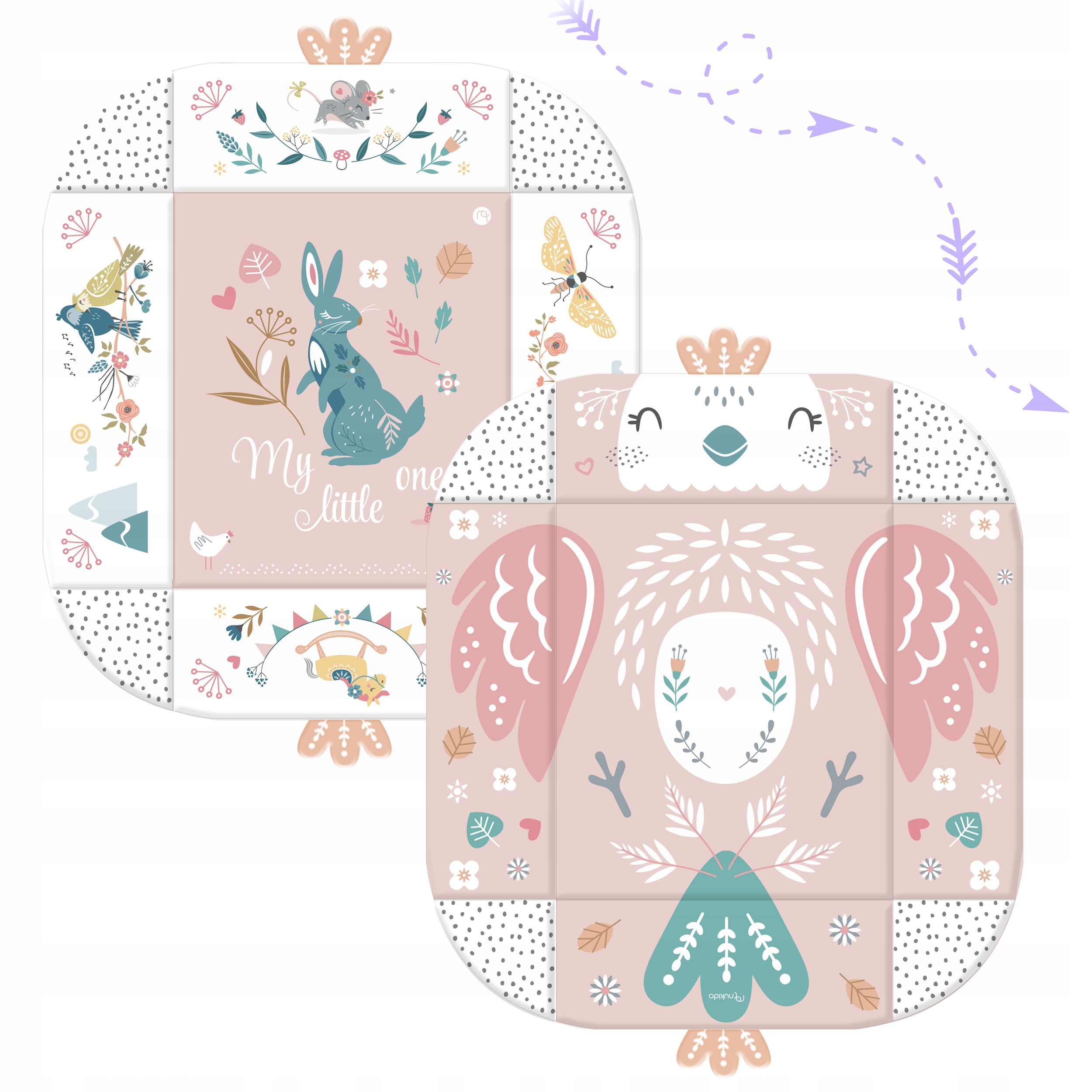 Interaktivna izobraževalna podloga 110 x 100 cm Nukido Bird Material penasta tkanina