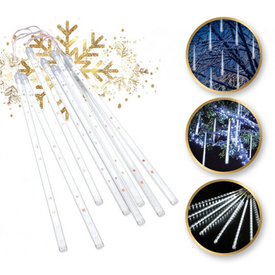 Meteori LED božične lučke - 8 kosov bele barve