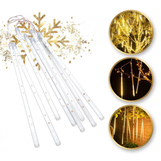 Meteori LED božične lučke - 8 kosov toplo bele barve