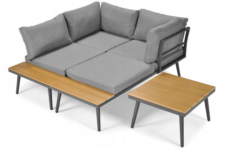 VRTNI KOTNI SET MEHKEGA VRTNOG POHIŠTVA ZA TERASO TKANI GRAFIT Proizvajalec Ekspand