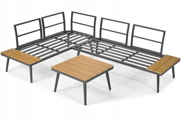 VRTNA KOTNA MIZA MEHKA MIZICA KOMPLET VRTNEGA POHIŠTVA ZA TERASO TKANA GRAFITNA VSEBINA kompleta: kotna miza