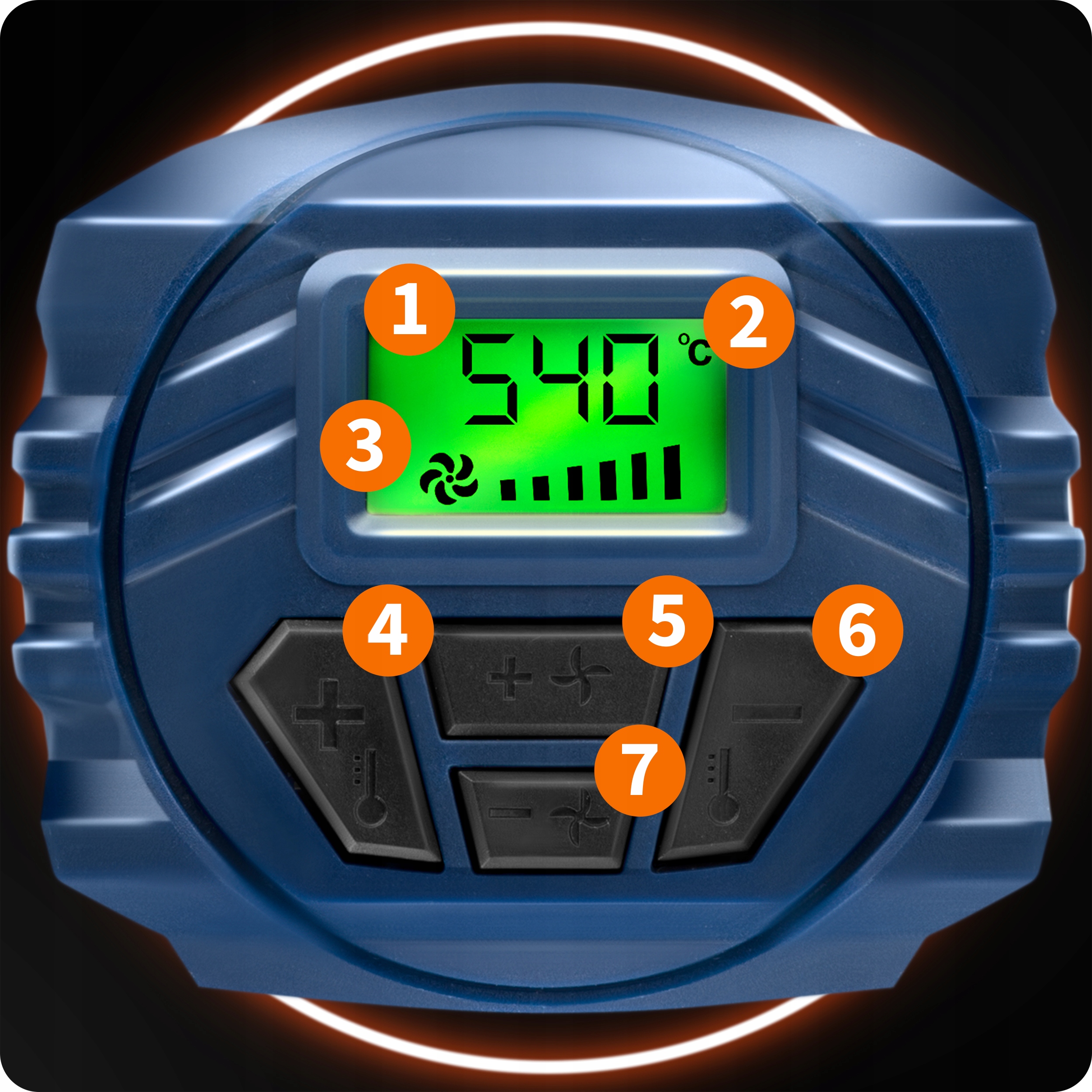 ELEKTRIČNA PIŠTOLA ZA STRANIŠČE 2000 W GLAVNA REGULACIJA TEMPERATURE 60-600C 4 ŠOBE Znamka HUMBERG