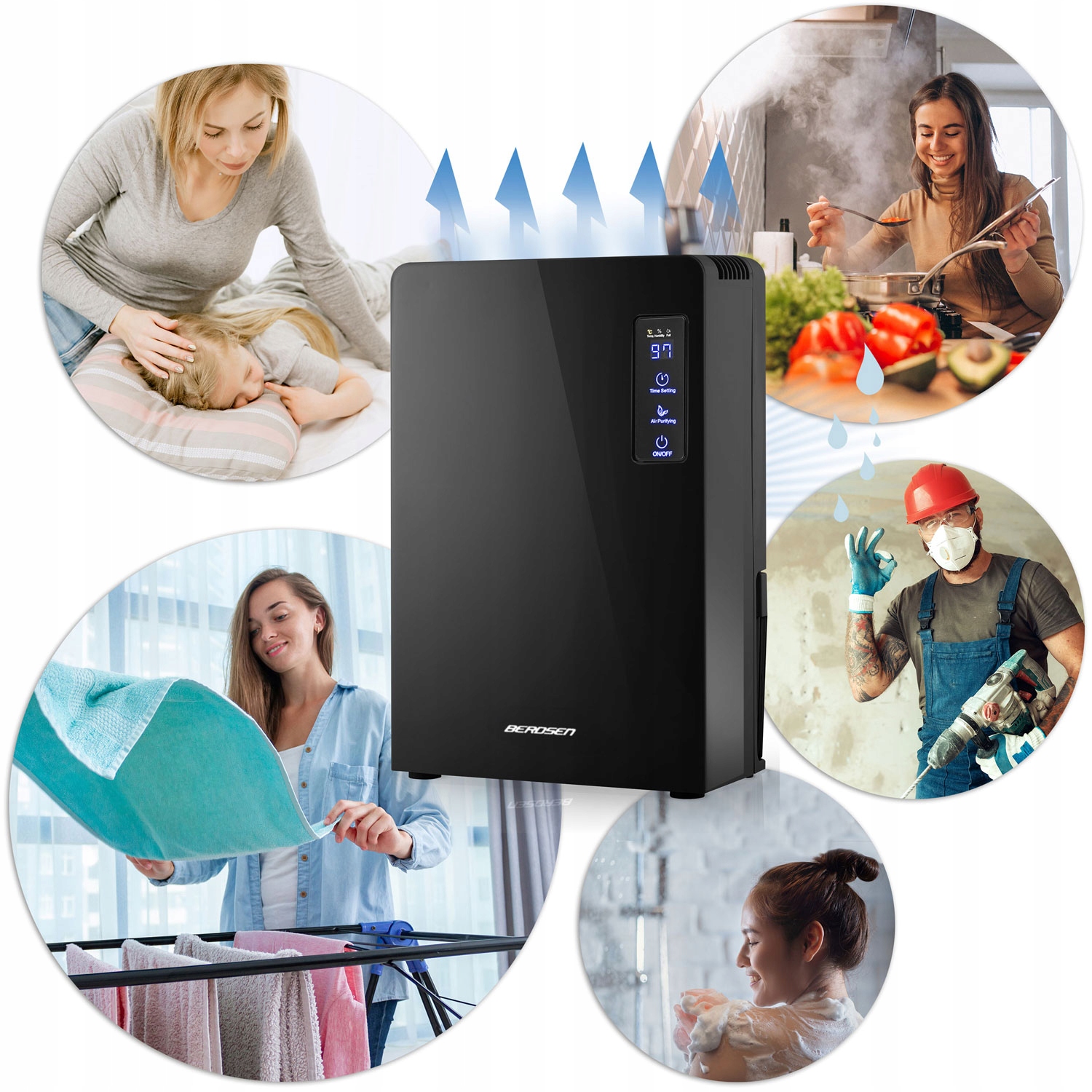 RAZVLAŽILEC ZRAKA ČISTILEC ZRAKA ABSORBTOR VLAGE UV SVETILKA 2200 ML LED filtri UV svetilka