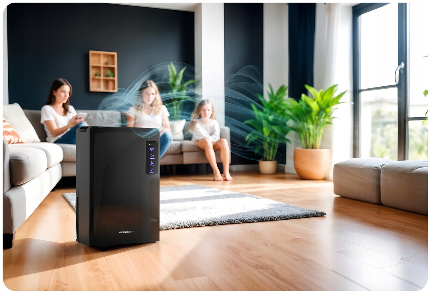 RAZVLAŽILEC ZRAKA ČISTILEC ZRAKA ABSORBTOR VLAGE UV SVETILKA 2200 ML LED Največja velikost prostora 40 m²