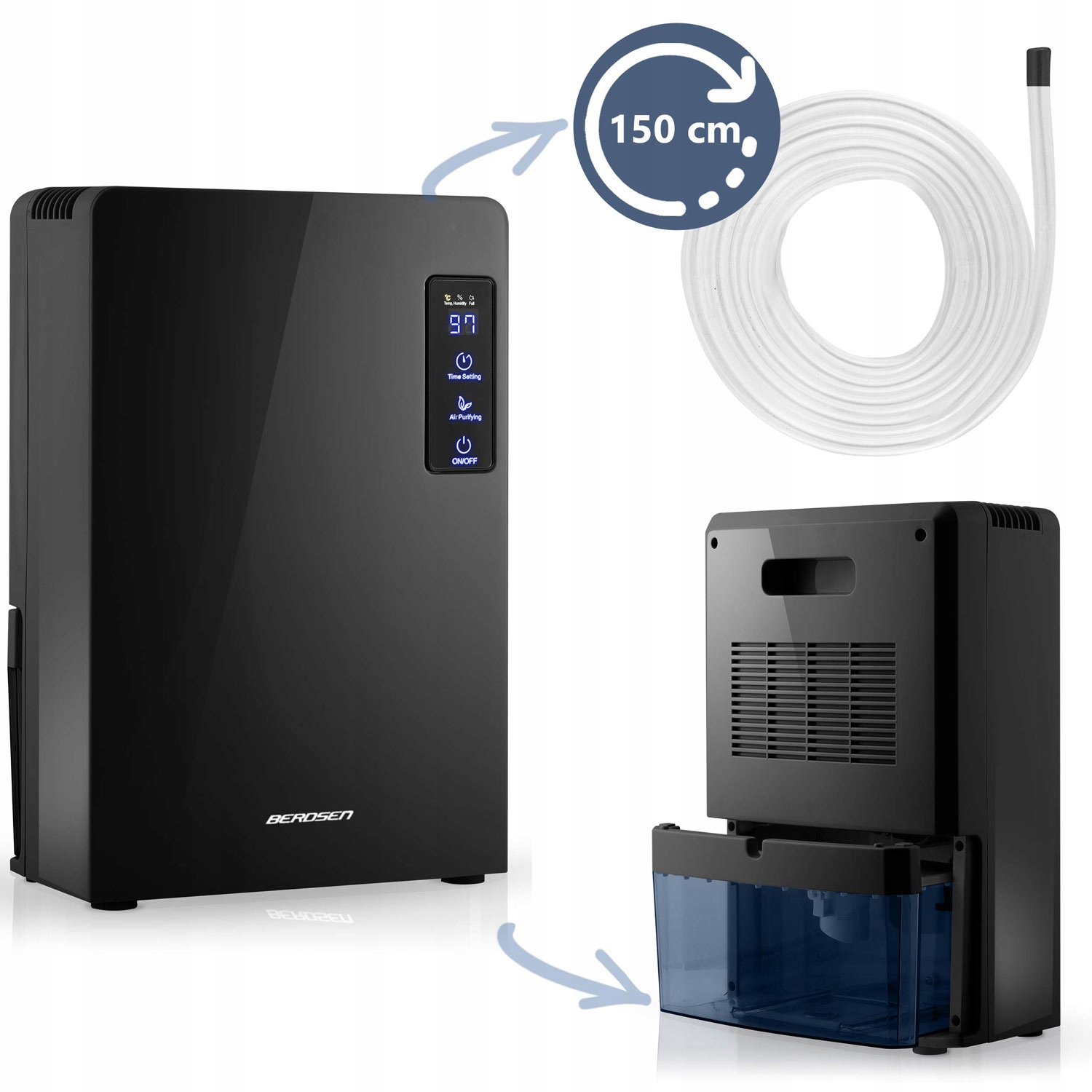 RAZVLAŽILEC ZRAKA ČISTILEC ZRAKA ABSORBTOR VLAGE UV SVETILKA 2200 ML LED Učinkovitost 0,7 l/24 h