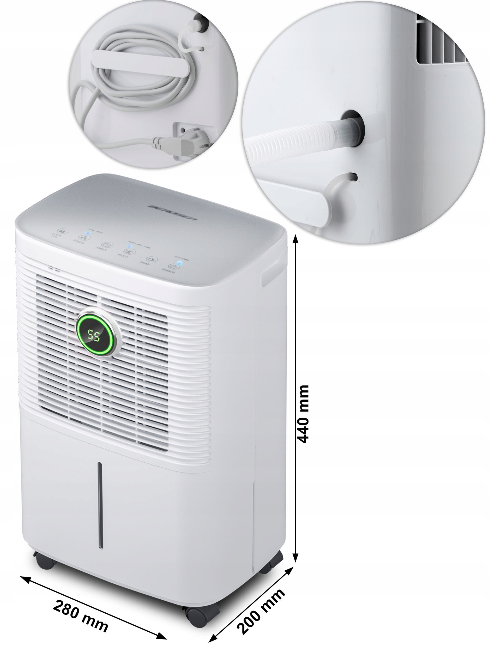 KOMPRESORSKI RAZVLAŽILEC ZRAKA ABSORBTOR VLAGE 12L HIGROSTAT ČASOVNIK Raven hrupa 40 dB