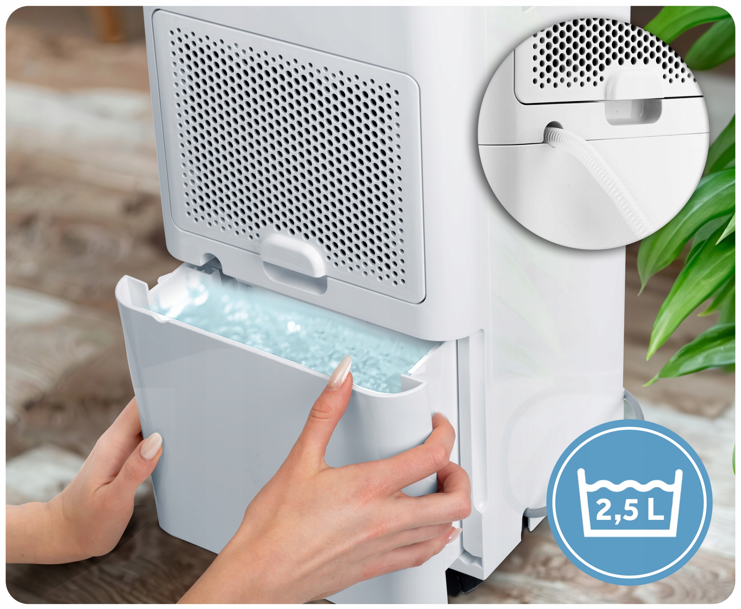 KOMPRESORSKI RAZVLAŽILEC ZRAKA ABSORBTOR VLAGE 12 l/24 h HIGROSTAT ČASOVNIK Moč 250 W