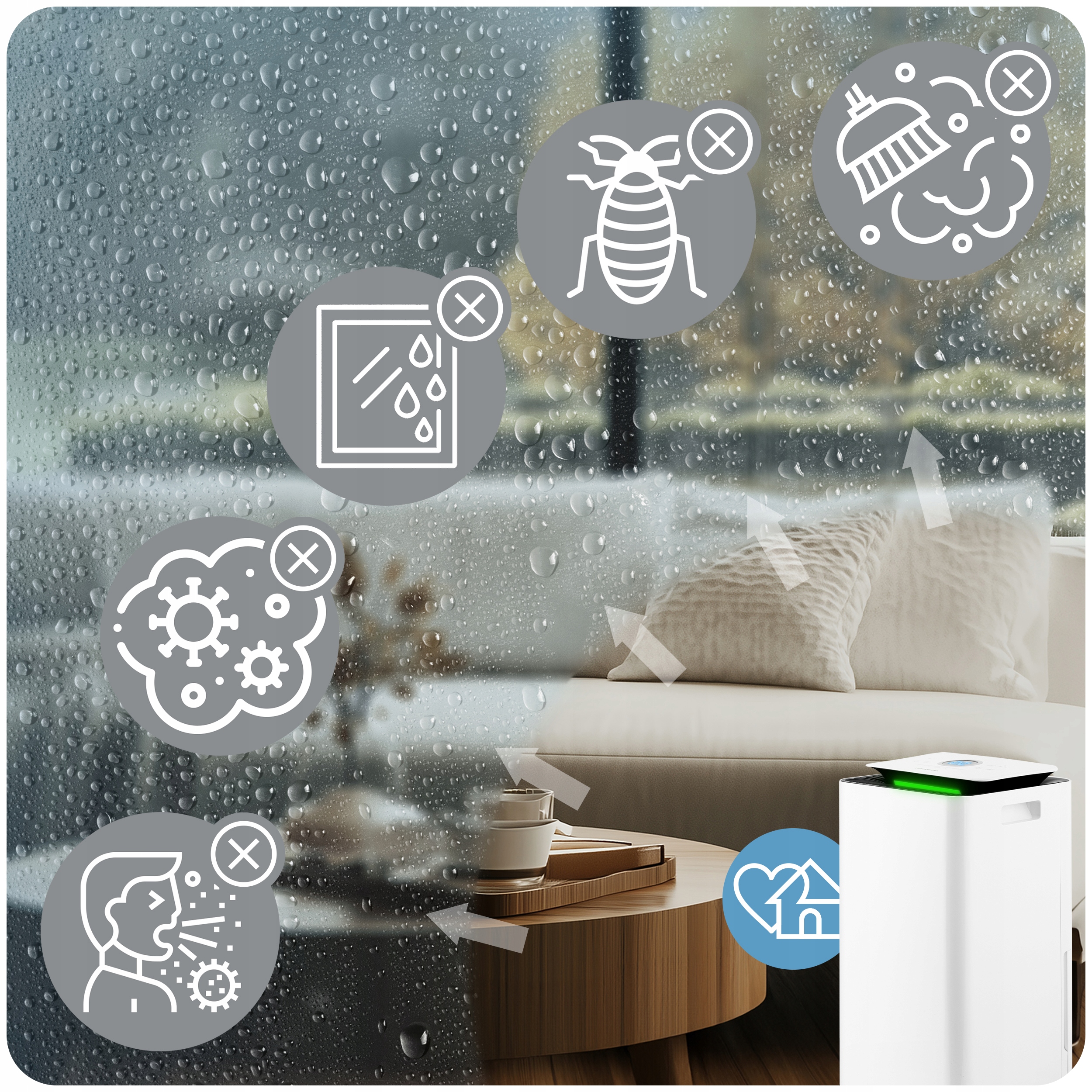 KOMPRESORSKI RAZVLAŽILEC ZRAKA ABSORBTOR VLAGE 12 l/24 h HIGROSTAT ČASOVNIK Učinkovitost 12 l/24 h