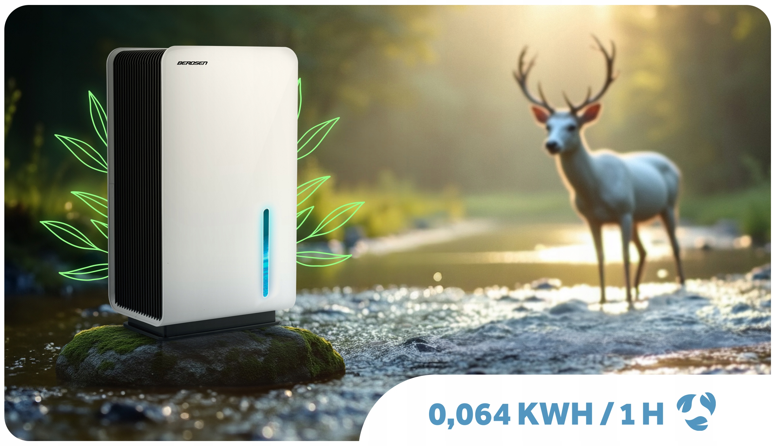 RAZVLAŽILEC ZRAKA Z VLAGO 64 W HEPA 34 dB ČASOVNIK LED Berdsen Moč 64 W