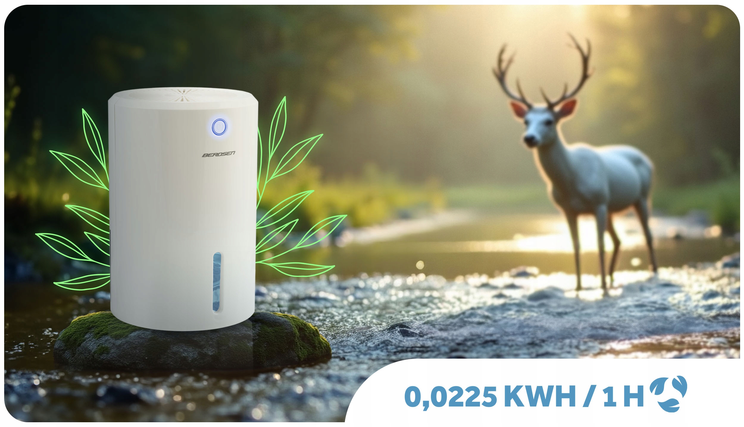 RAZVLAŽILEC ZRAKA Z VLAGO, TIHO DELOVANJE, 34 dB LED, Berdsen, originalna embalaža