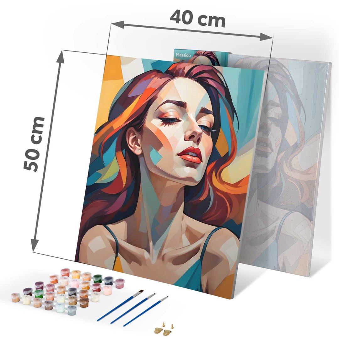 Slika po številkah 40x50 cm - Portret ženske - Massido Višina izdelka 40 cm