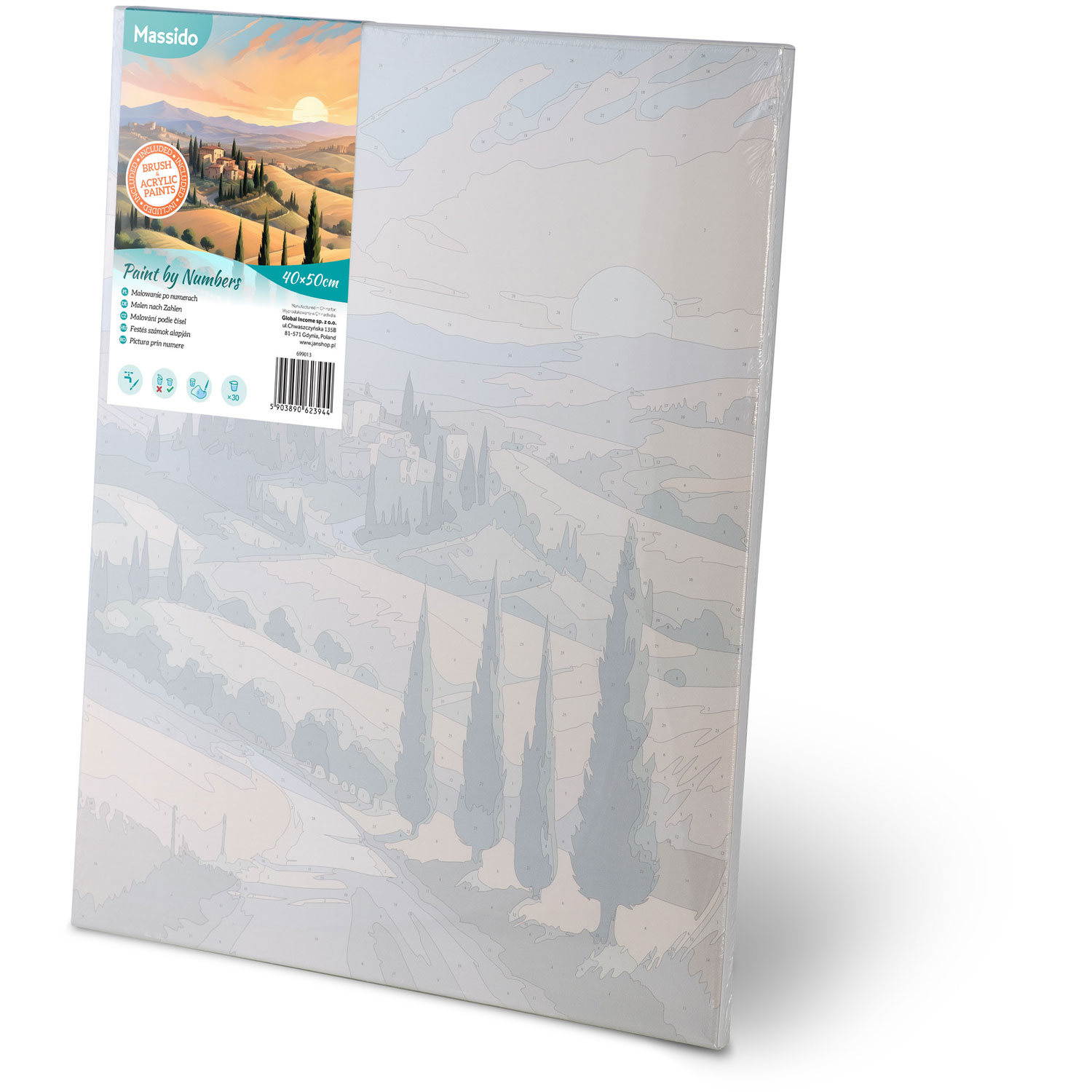 Slika po številkah 40x50 cm Massido Landscape Višina izdelka 40 cm