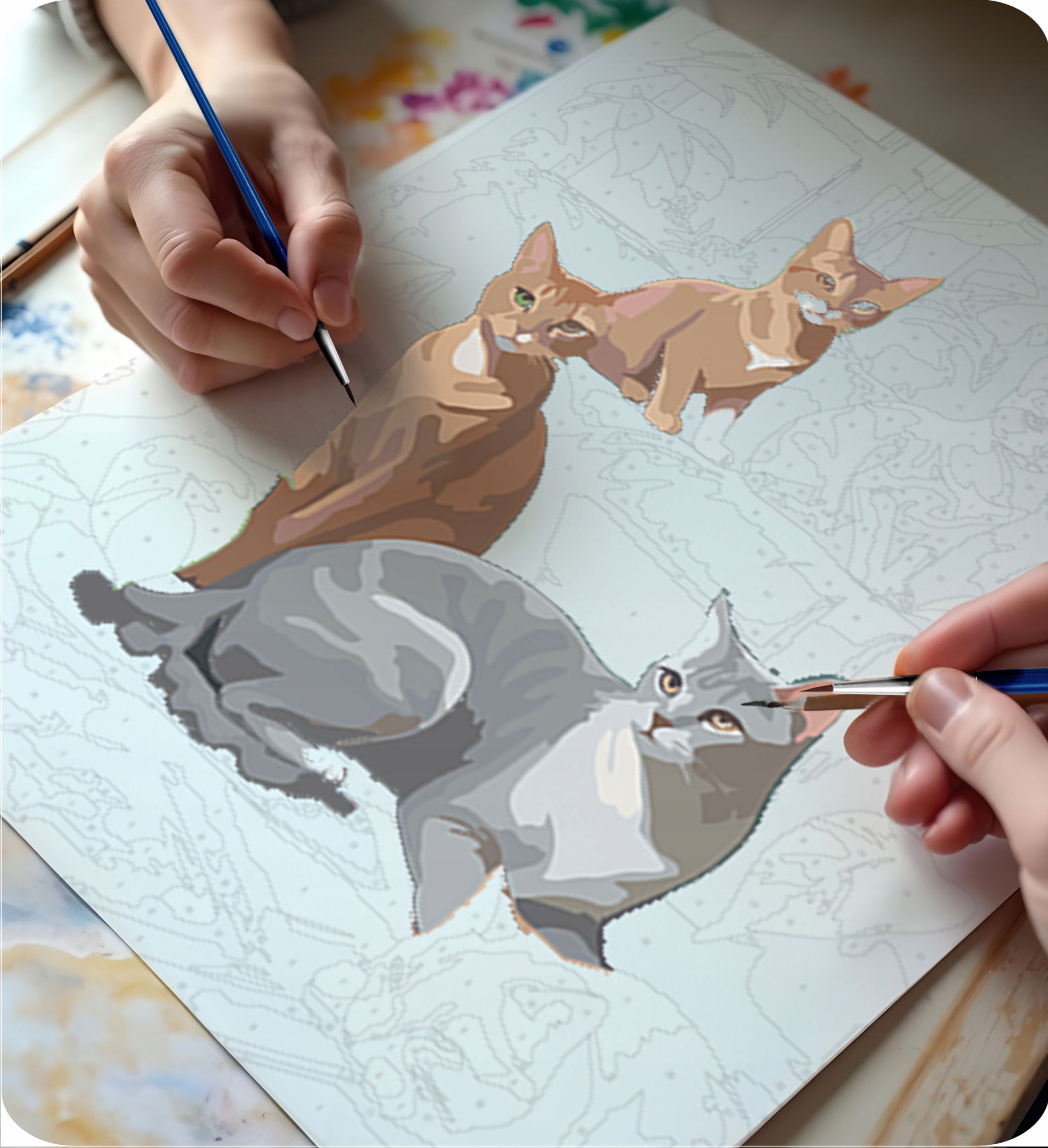 Slike po številkah slikanje po številkah 40x50cm na okvirju Živalska tema