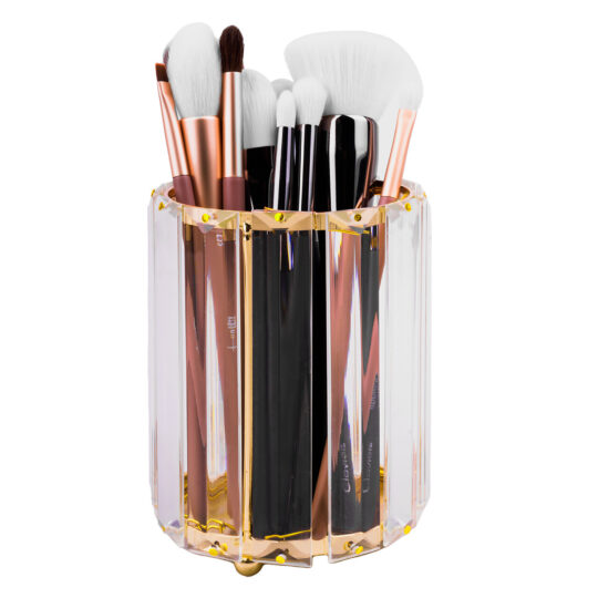 Organizator za čopiče - okrogel s kristali