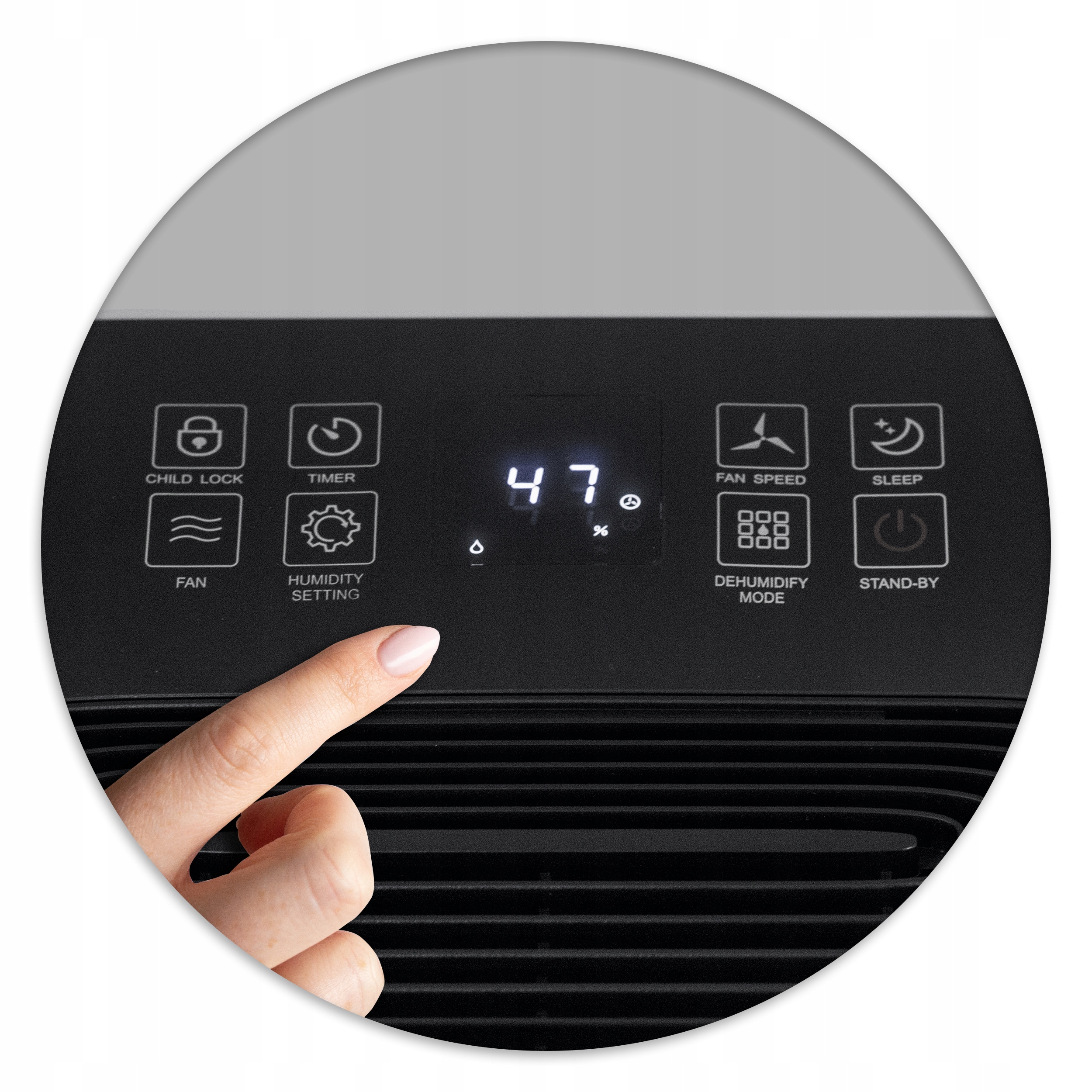 Razvlažilnik zraka, absorpcija vlage, 20 l/24 ur, BERDSEN, higrostat, časovnik, prostornina rezervoarja za vodo: 6,5 l