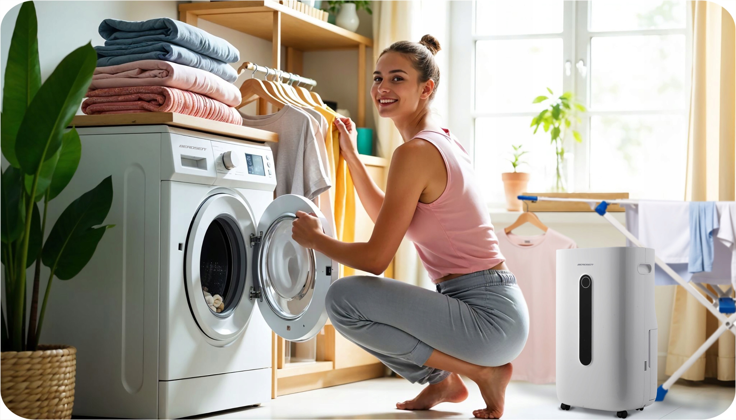 Razvlažilnik zraka, absorpcija vlage, 20 l/24 ur, BERDSEN, higrostat, časovnik, originalna embalaža