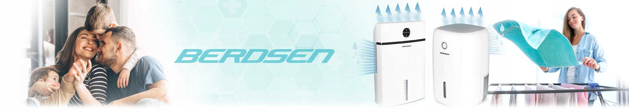 Razvlažilnik zraka, absorber vlage, UV svetilka, 2000 ml, LED, BERDSEN, filtri za UV svetilko