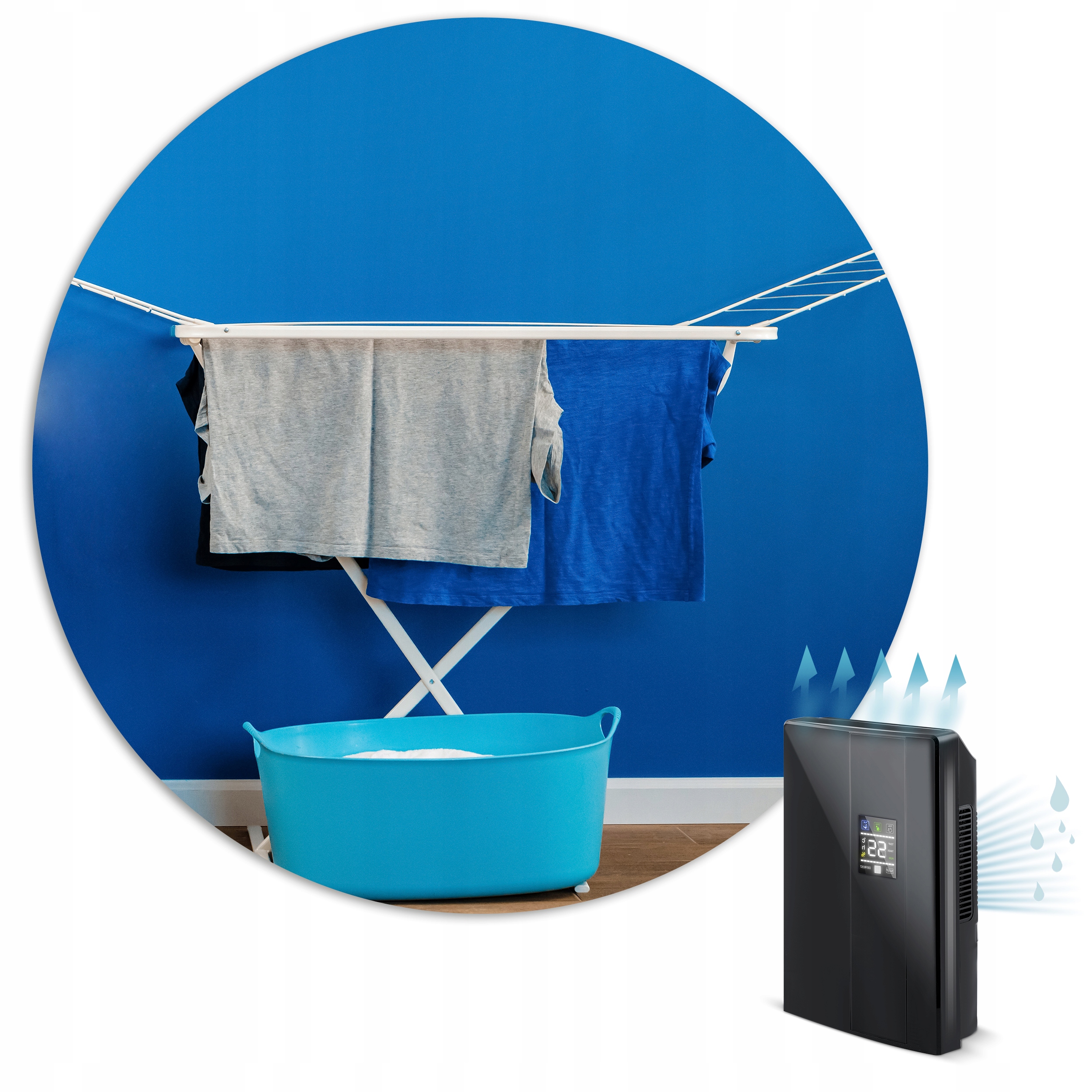 Razvlažilnik zraka, absorber vlage, UV-svetilka, 2000 ml, LED, BERDSEN, Moč: 90 W