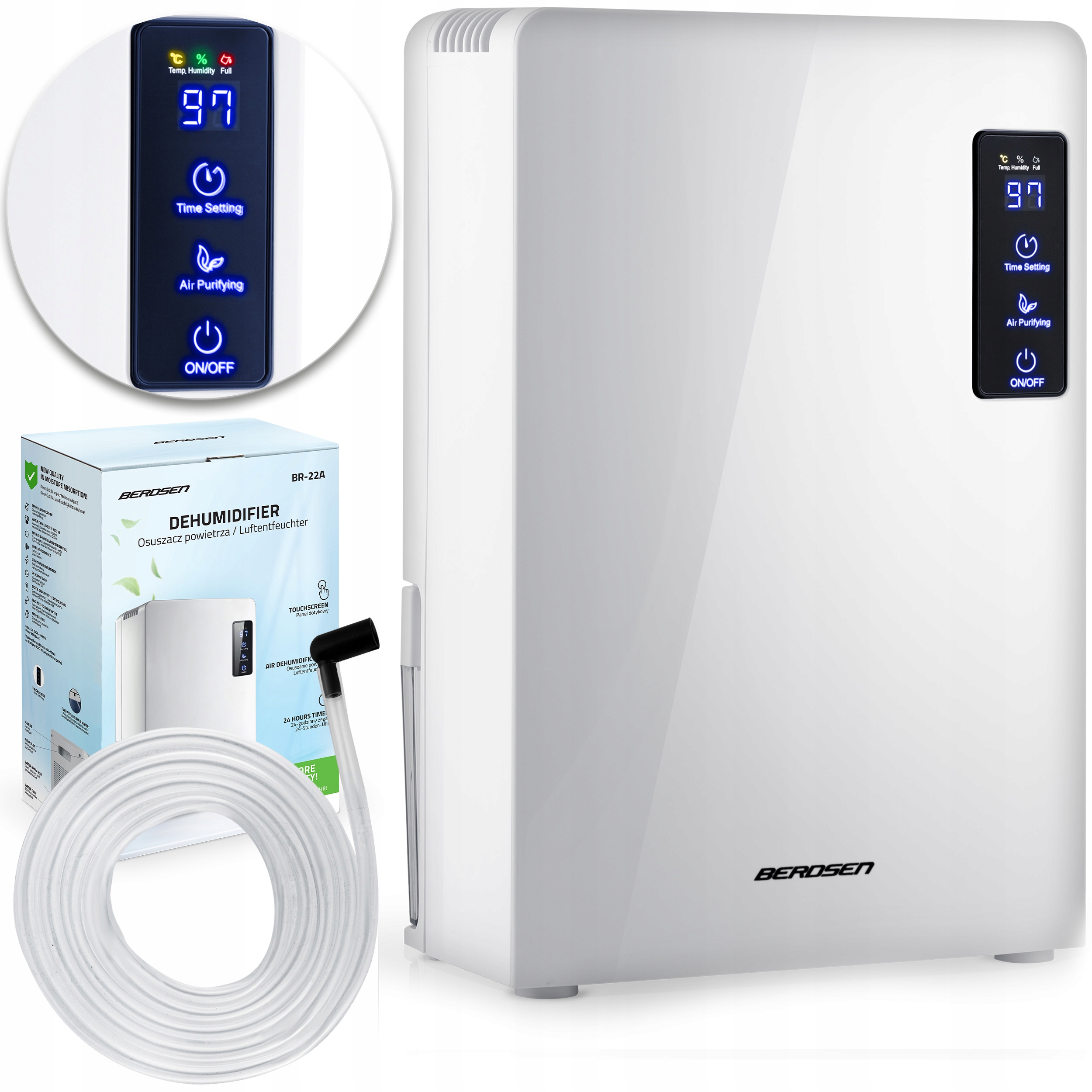 Razvlažilnik zraka, absorber vlage, UV-svetilka, filter, 2200 ml LED BERDSEN