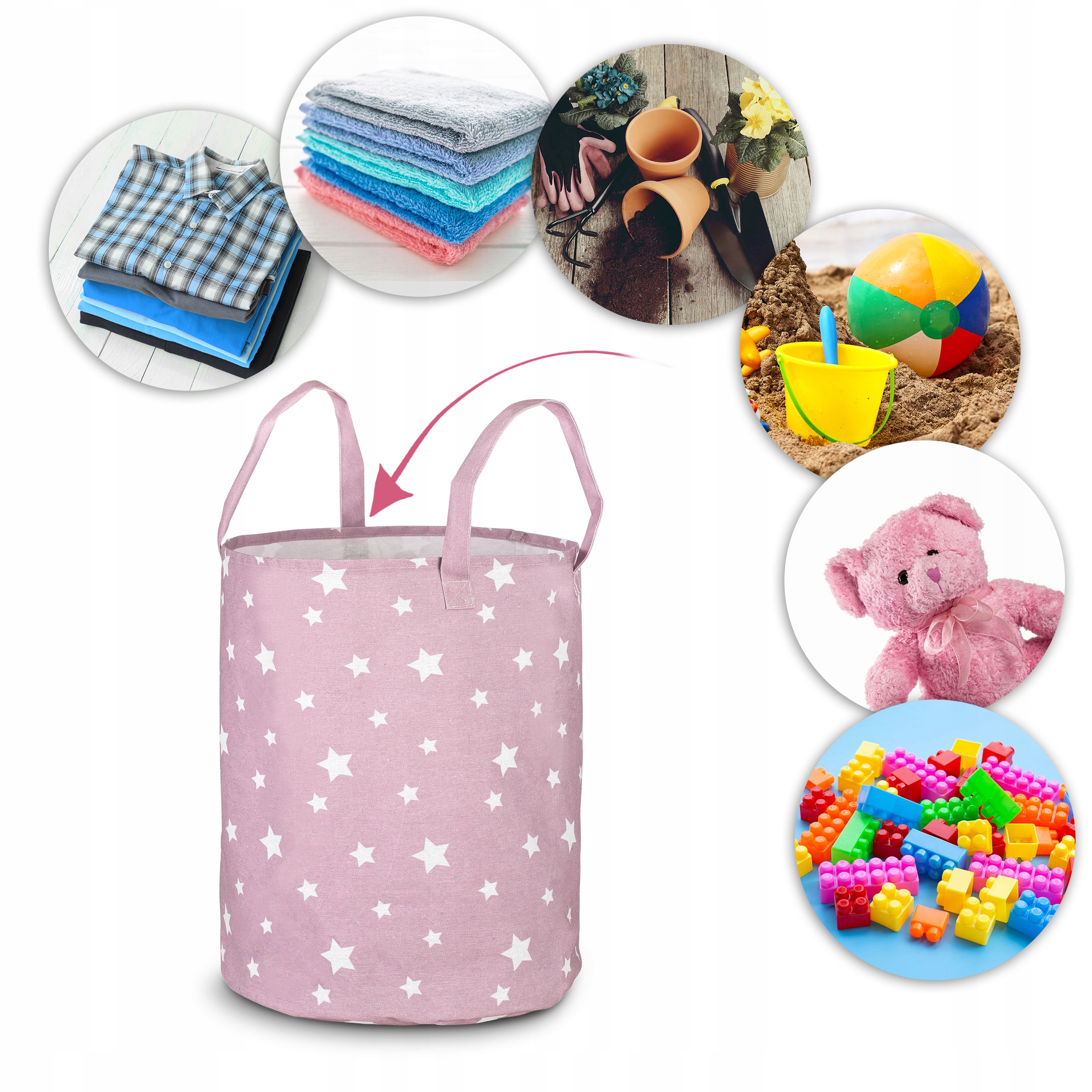 POSODA ZA IGRAČE DODATKI VREČA KOŠ ZA PERILO VELIKA PROSTORNINA MOČNA Globina pohištva 35 cm