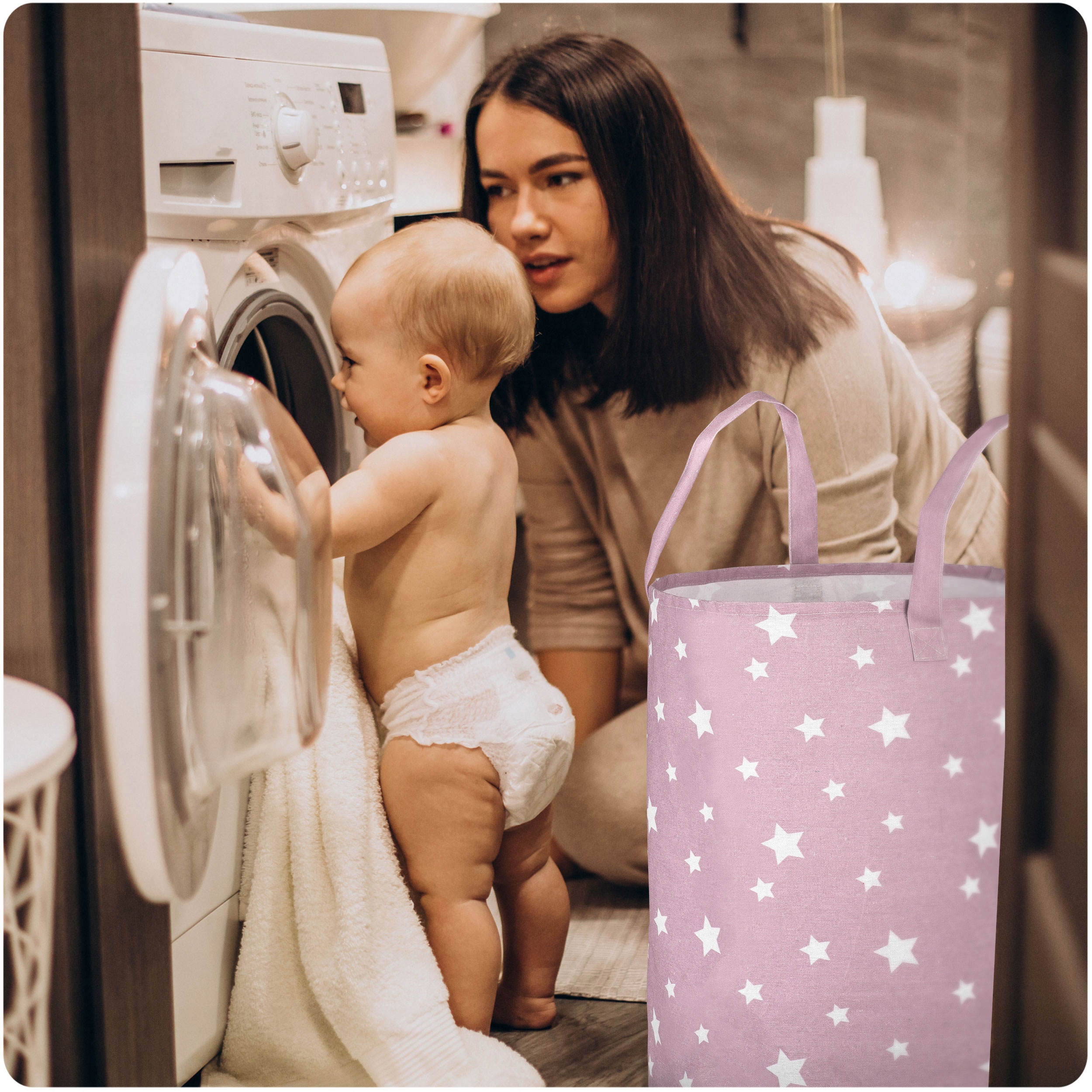 POSODA ZA IGRAČE DODATKI VREČKA KOŠ ZA PERILO VELIKA PROSTORNINA MOČNA Odtenki roza