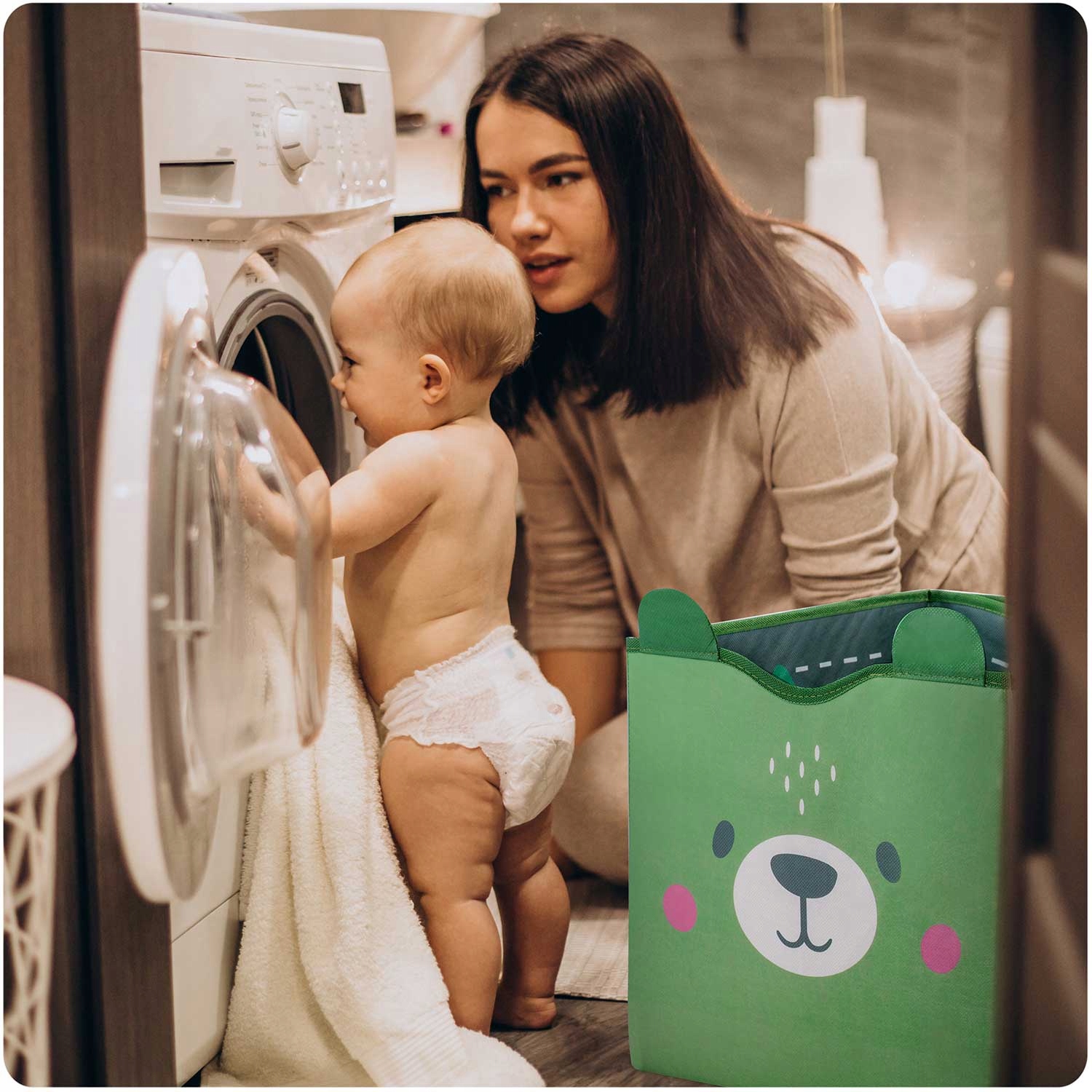 POSODA ZA IGRAČE IN PODLOGO NUKIDO ZELENA FUNKCIONALNA REŠITEV Junak / Pravljica brez